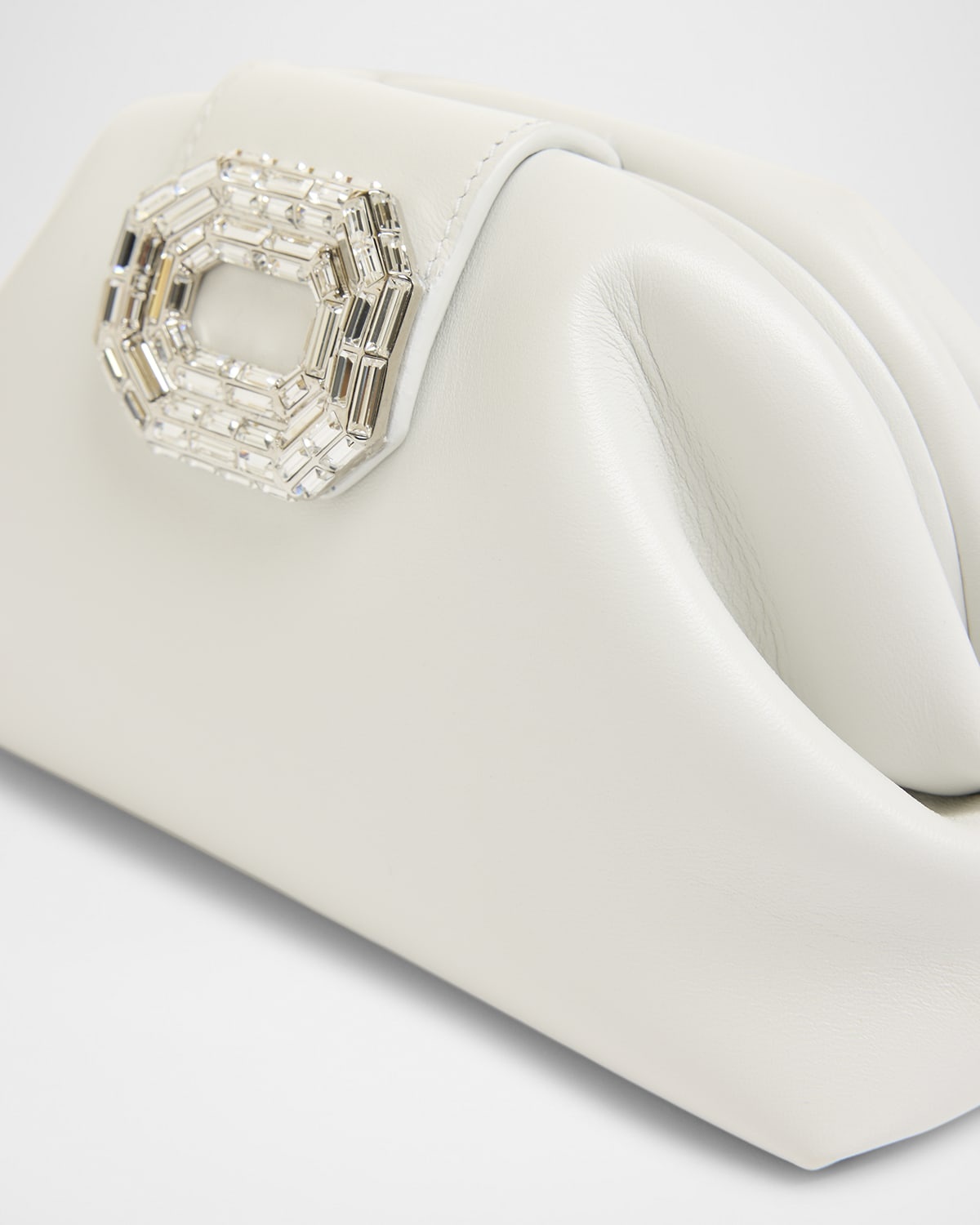 Camelia Buckle Leather Clutch Bag - 4