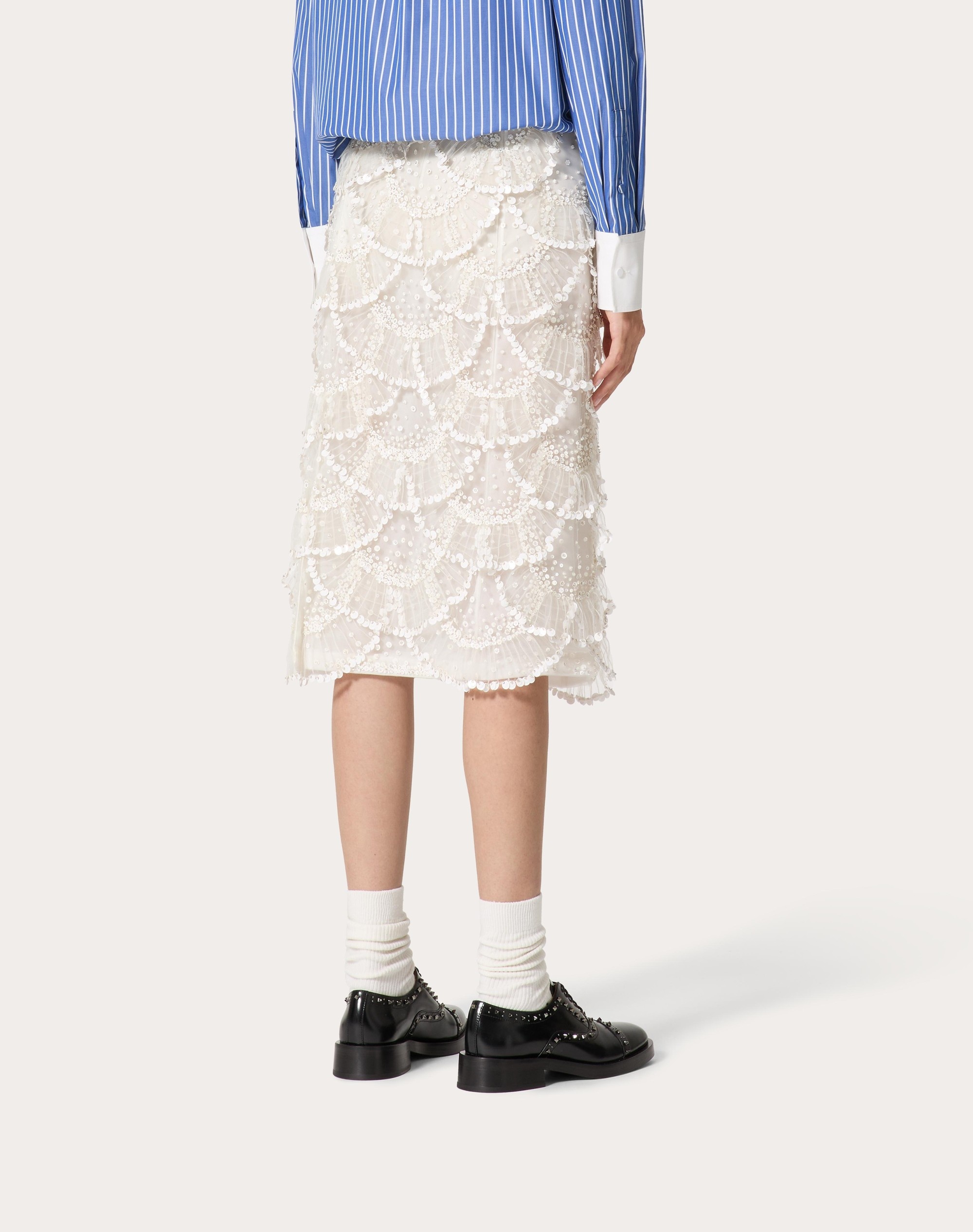 TULLE ILLUSIONE EMBROIDERED SKIRT - 4