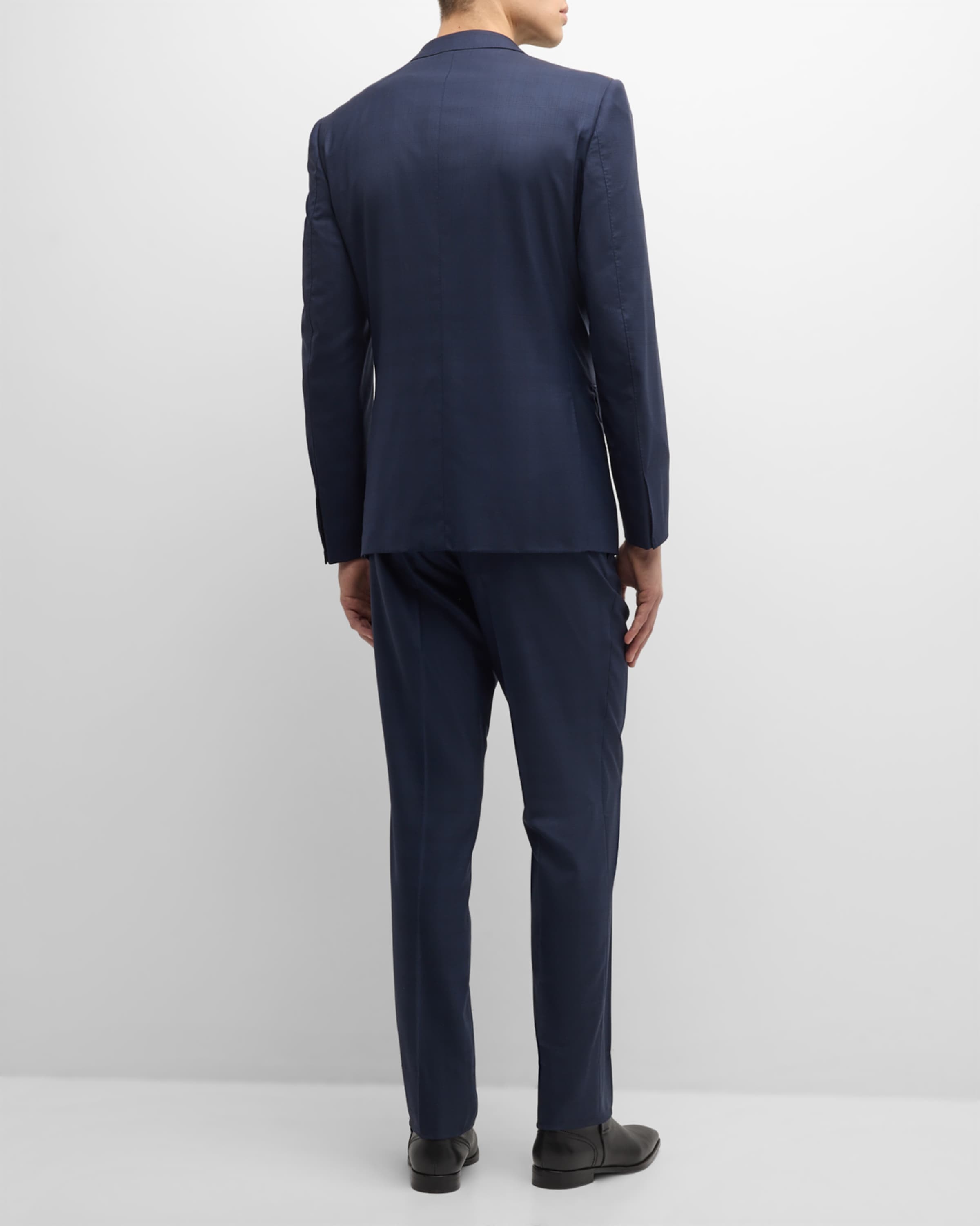 Men's Centoventimila Tonal Plaid Wool Suit - 3