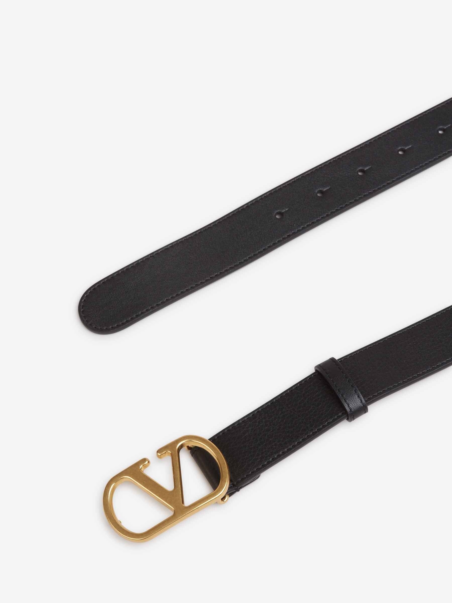 VLOGO LEATHER BELT - 2