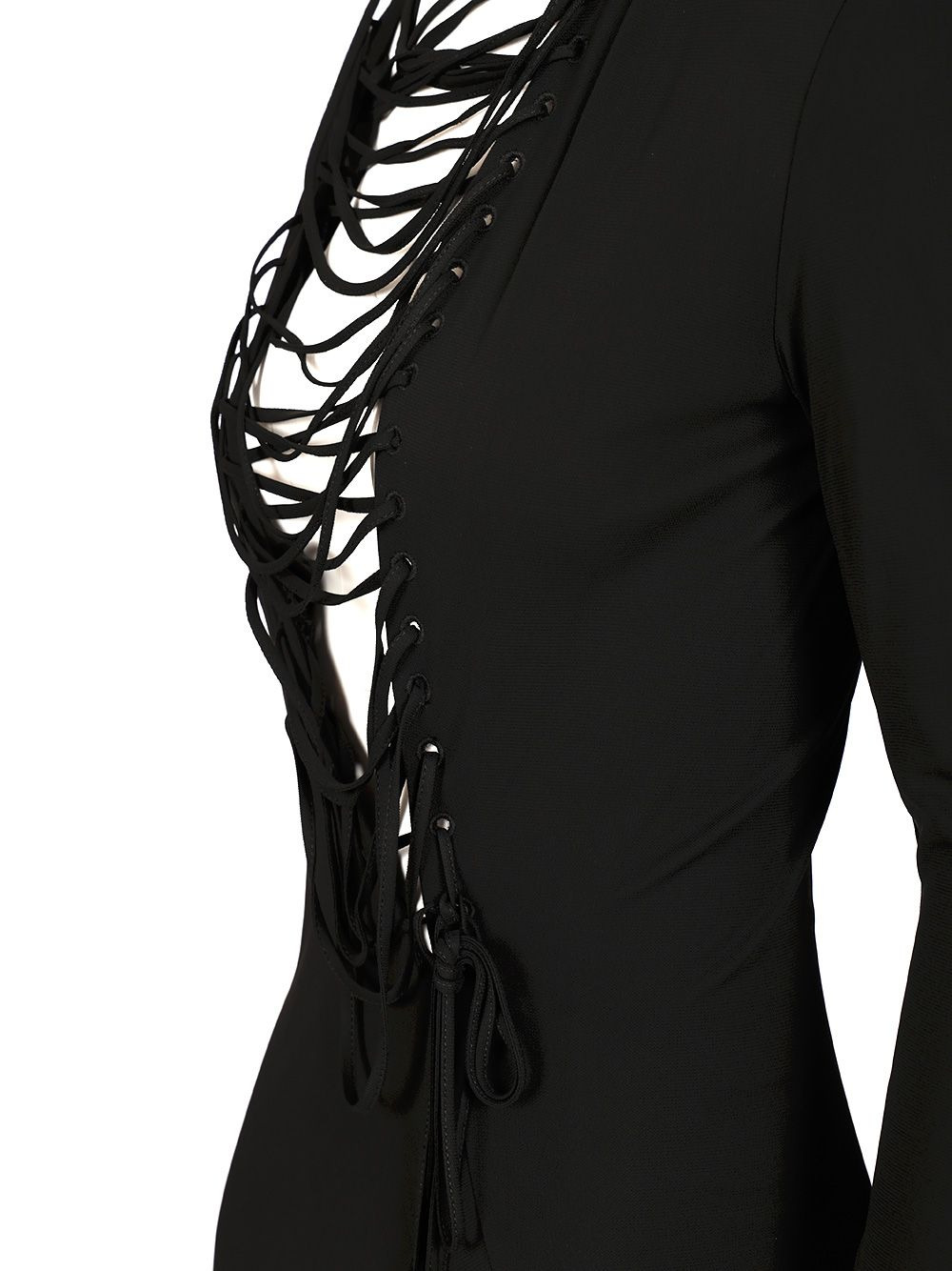 Crepe Midi Dress Dresses Black - 8