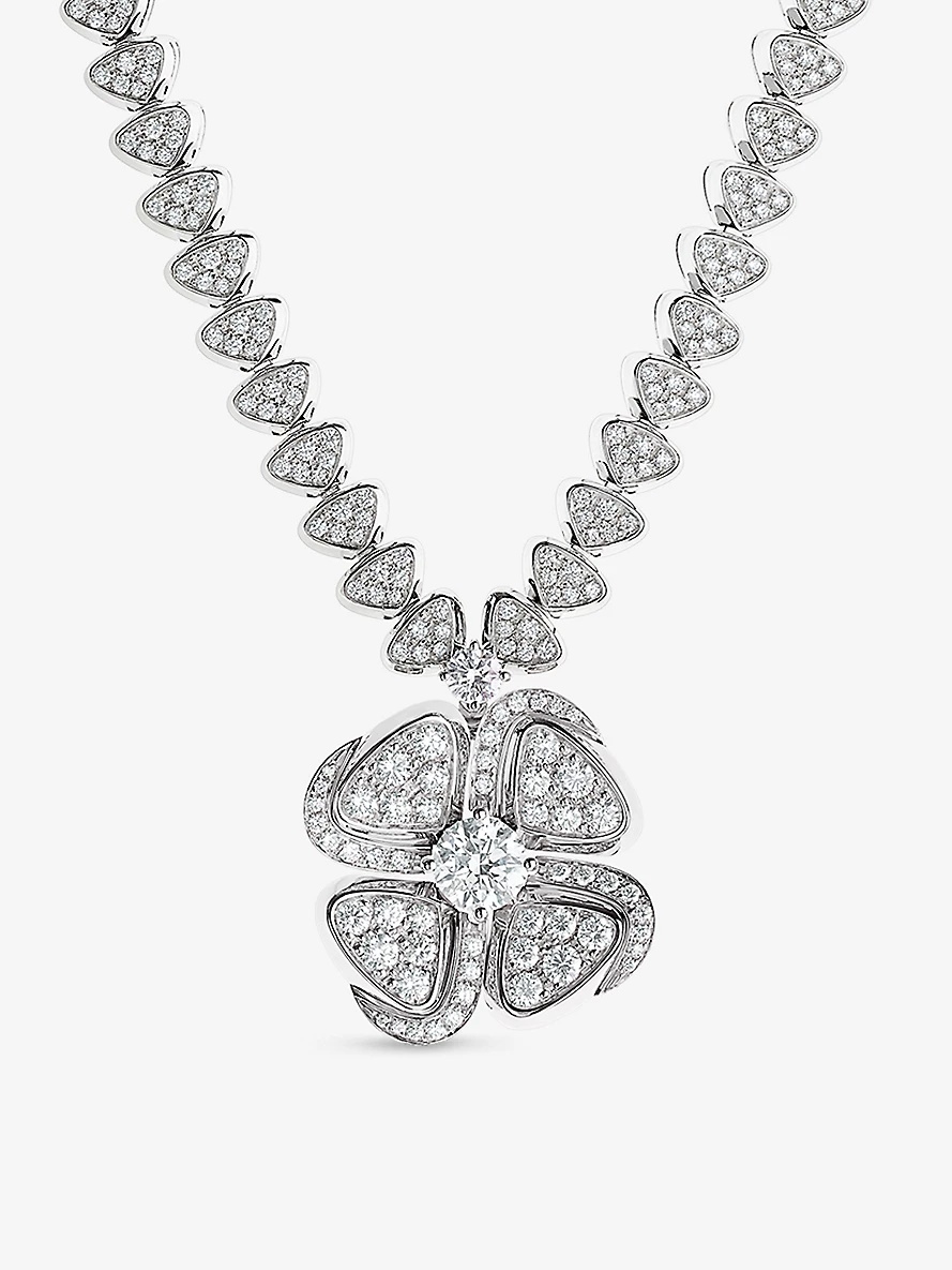 Fiorever 18ct white-gold and 4.95ct brilliant-cut diamond necklace - 1