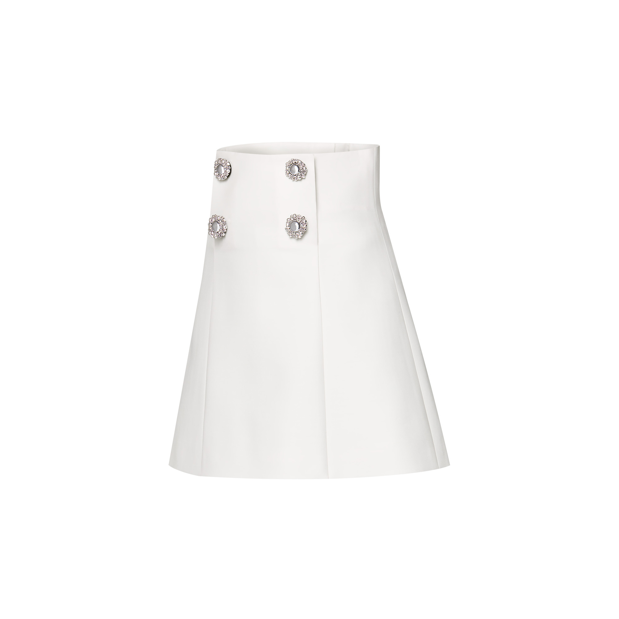 Jewel Button Mikado Skirt - 2