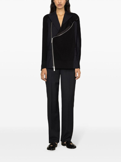 sacai panelled single-breasted blazer outlook