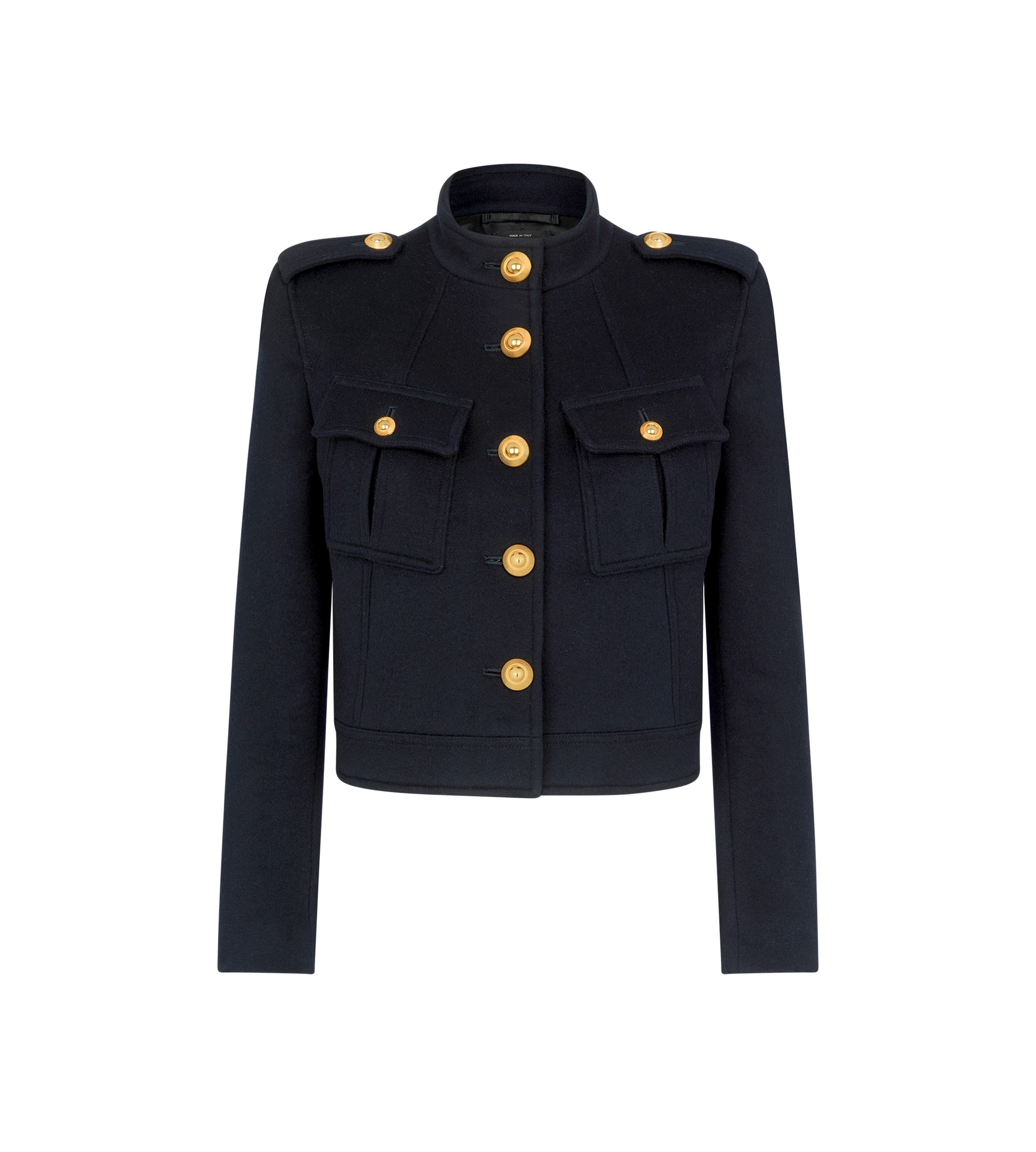 WOOL AND CASHMERE BLEND MILITARY CHASSEUR JACKET - 1