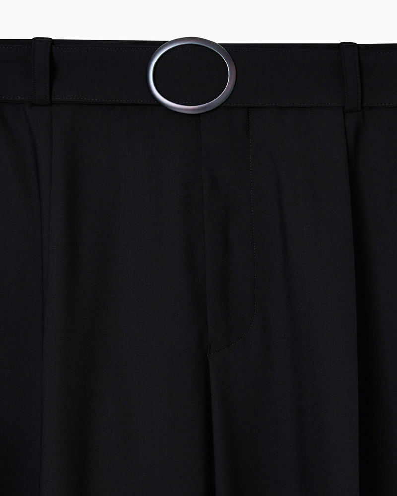 TROUSERS WITH PLEATS AND BELT IN STRETCH WOOL CANVAS 3