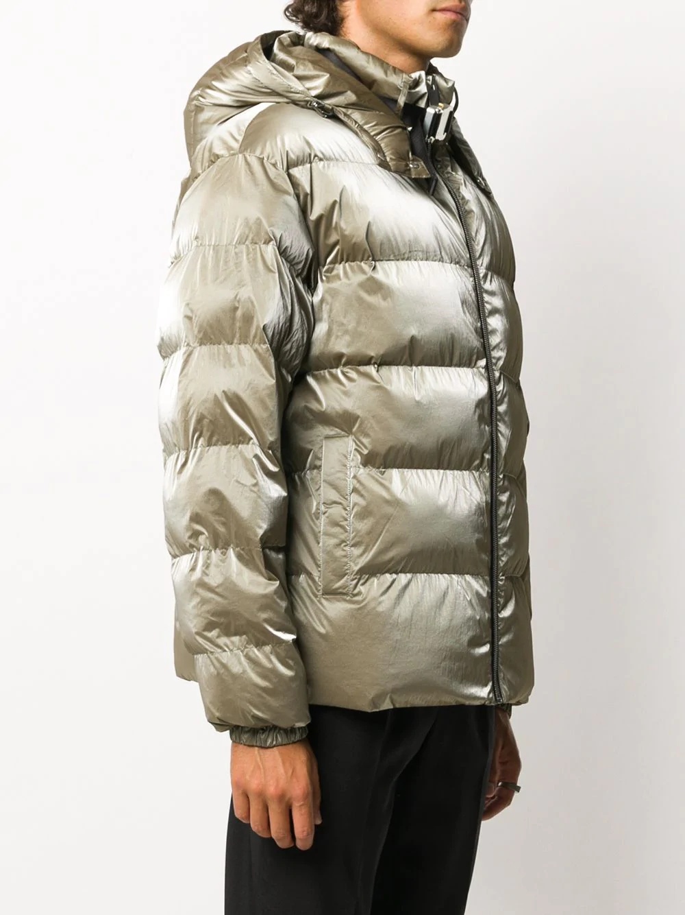 clip-neck quilted puffer jacket  - 4