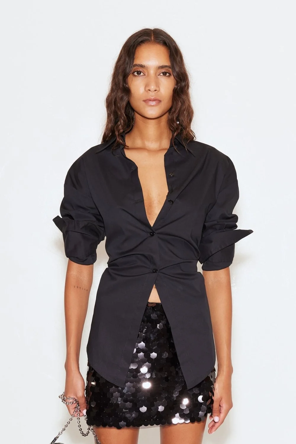 Loch Poplin Button Up Black - 1