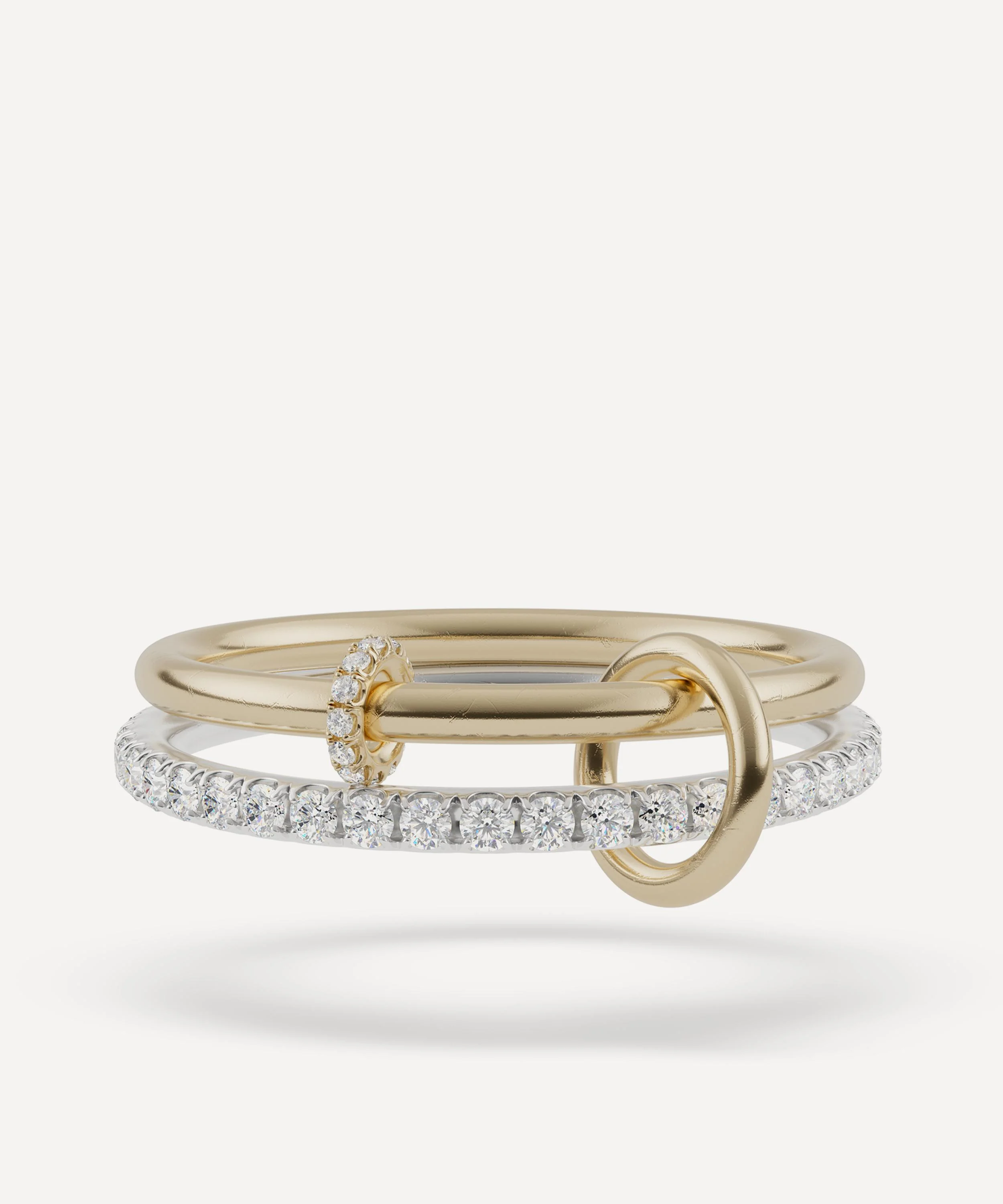 Mixed Metal Virgo Pavé Diamond Ring - 1
