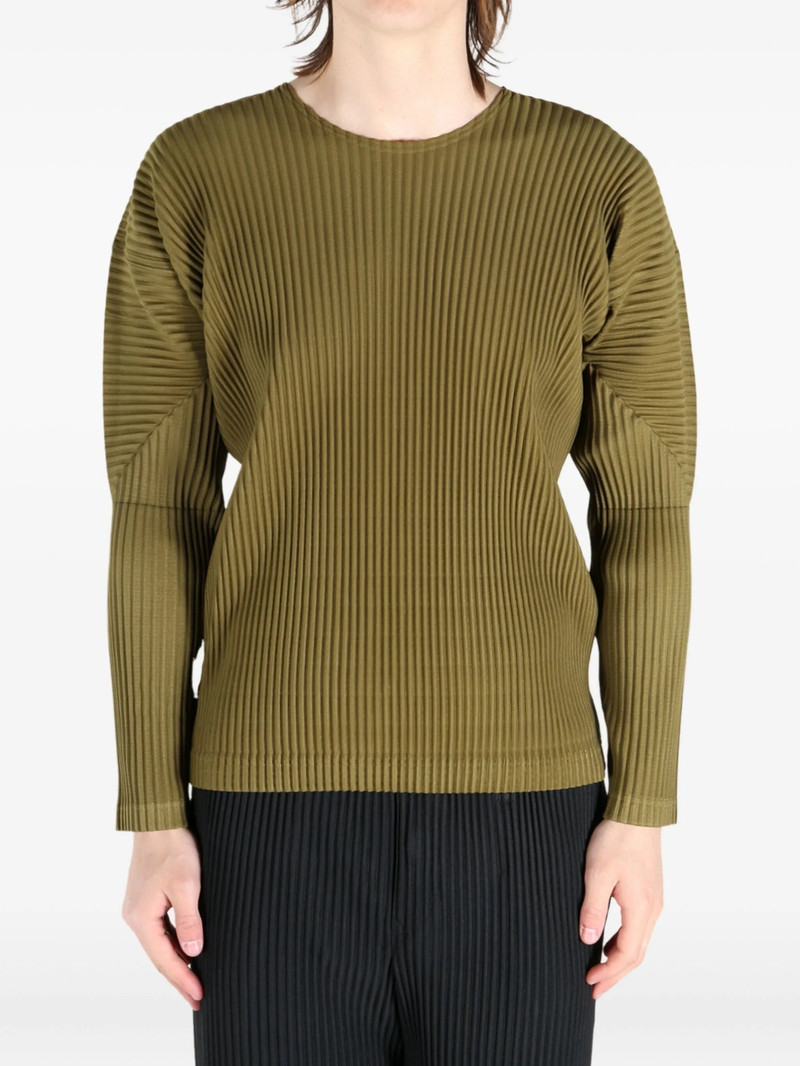 ISSEY MIYAKE LONG-SLEEVE PLEATS T-SHIRT - OLIVE KHAKI outlook