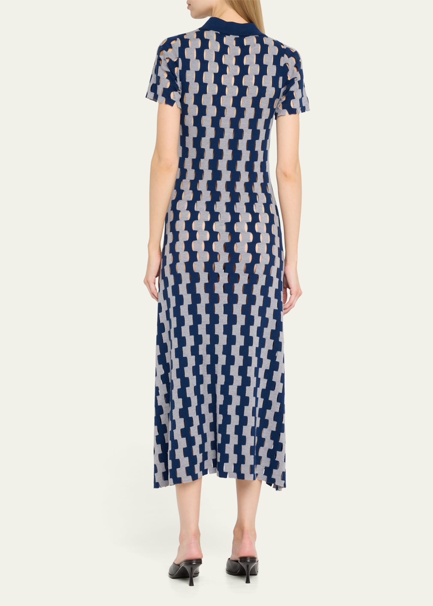 Margerite Abstract Cutout Merino Wool tMidi Dress - 3