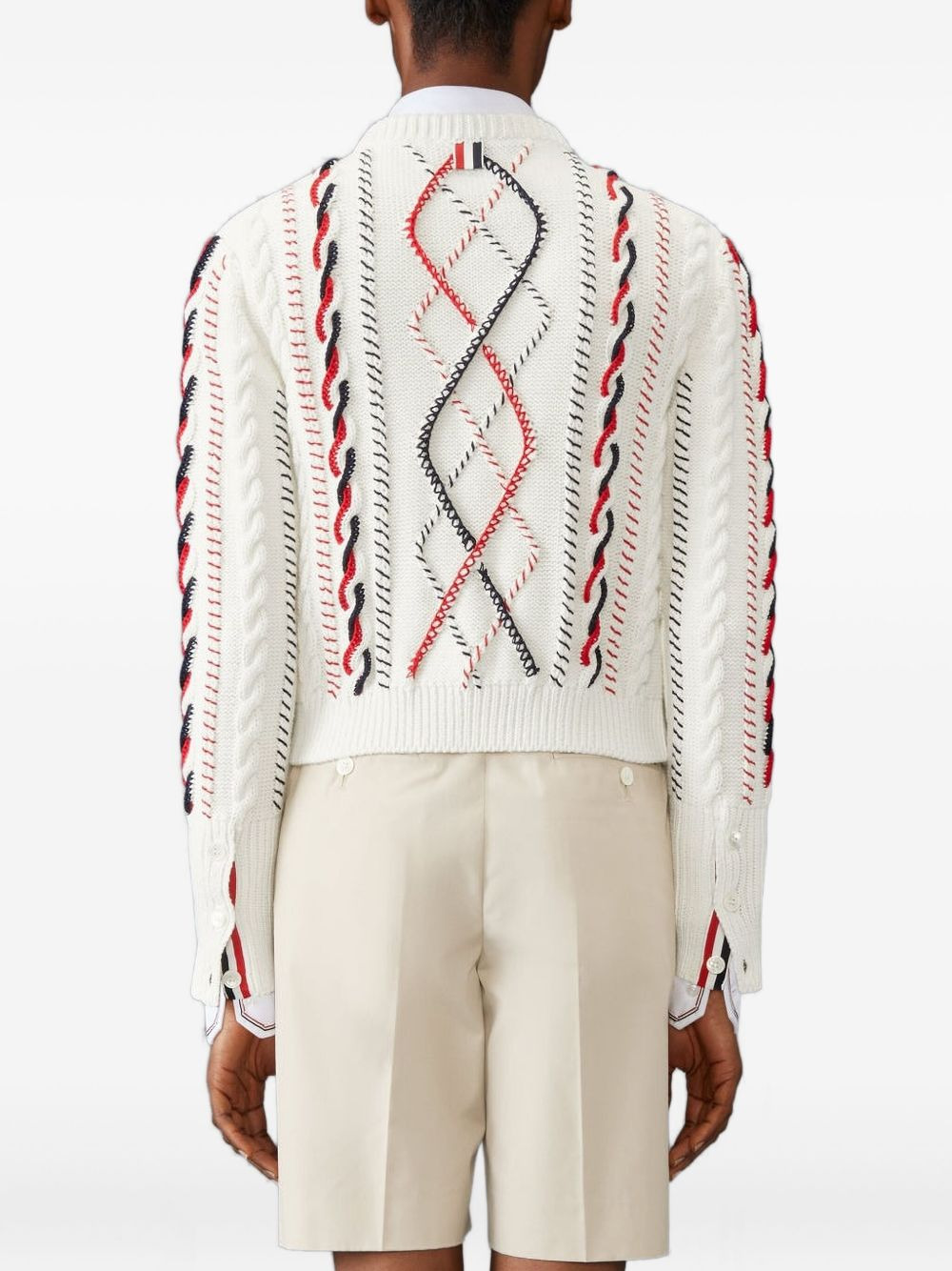 cable-knit buttoned cardigan - 3