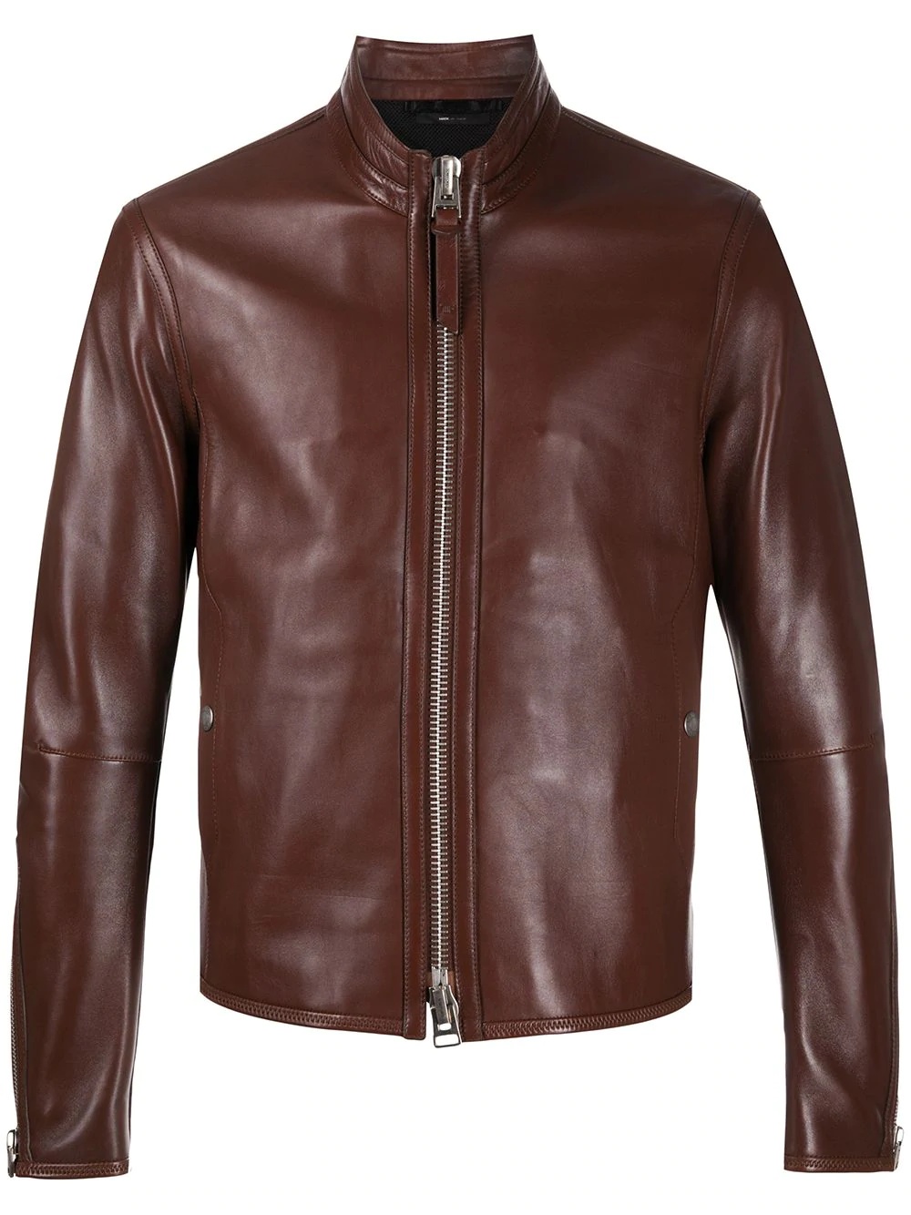 zip-up leather jacket - 1