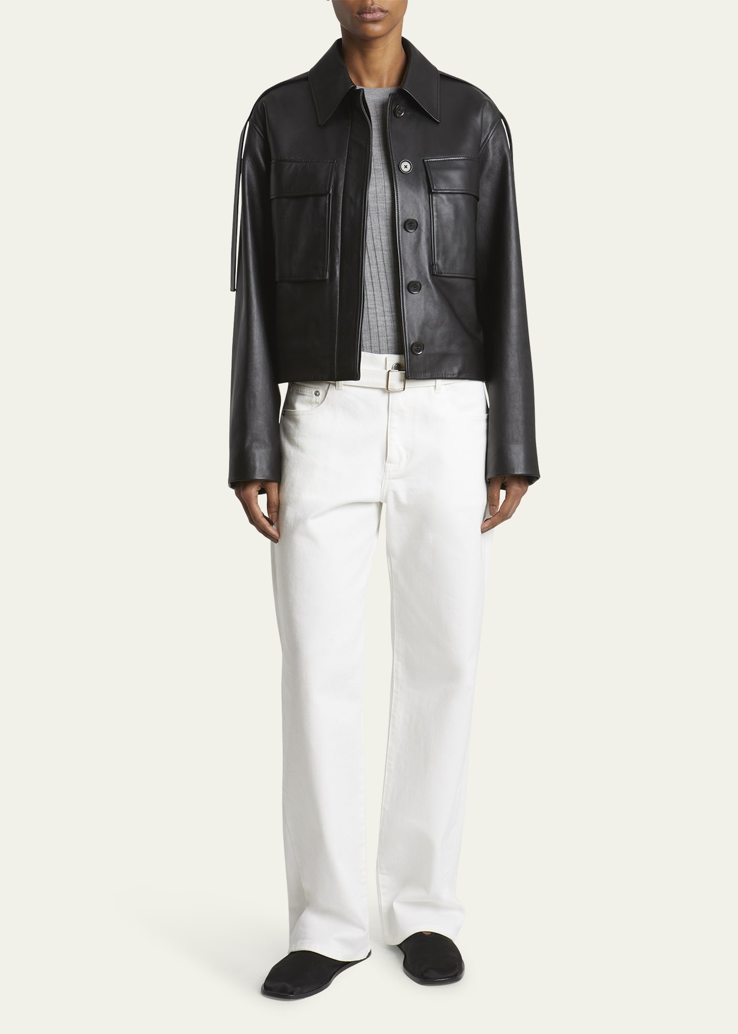 Dylan Wide Glossy Leather Jacket - 2