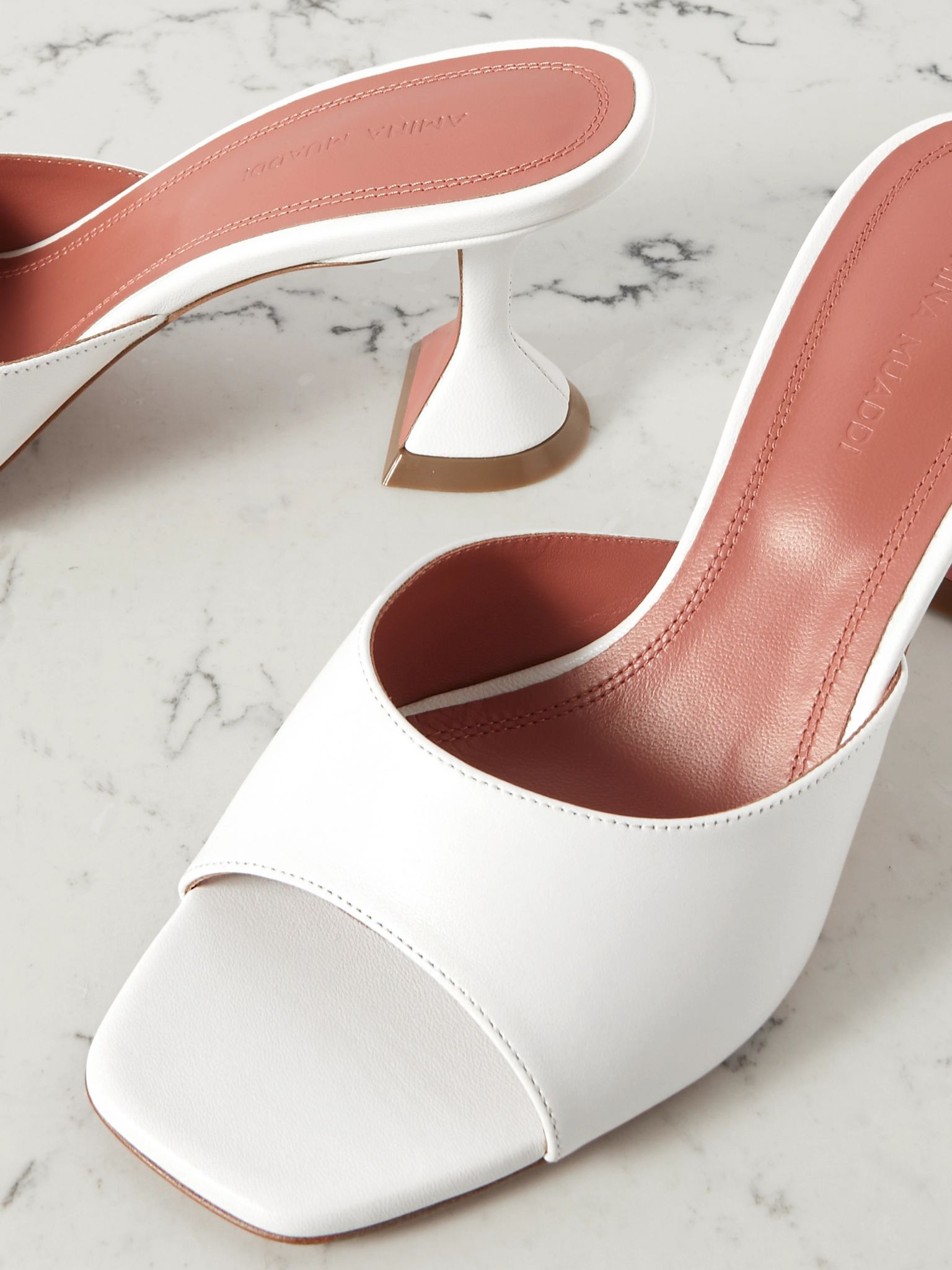 Lupita textured-leather pumps White - 4