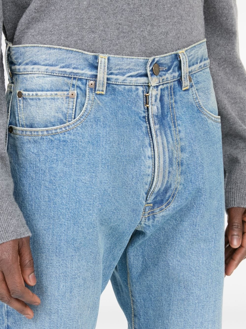 Turn-up cotton jeans - 7