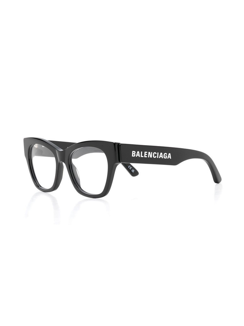 BALENCIAGA logo-print cat-eye frame glasses outlook