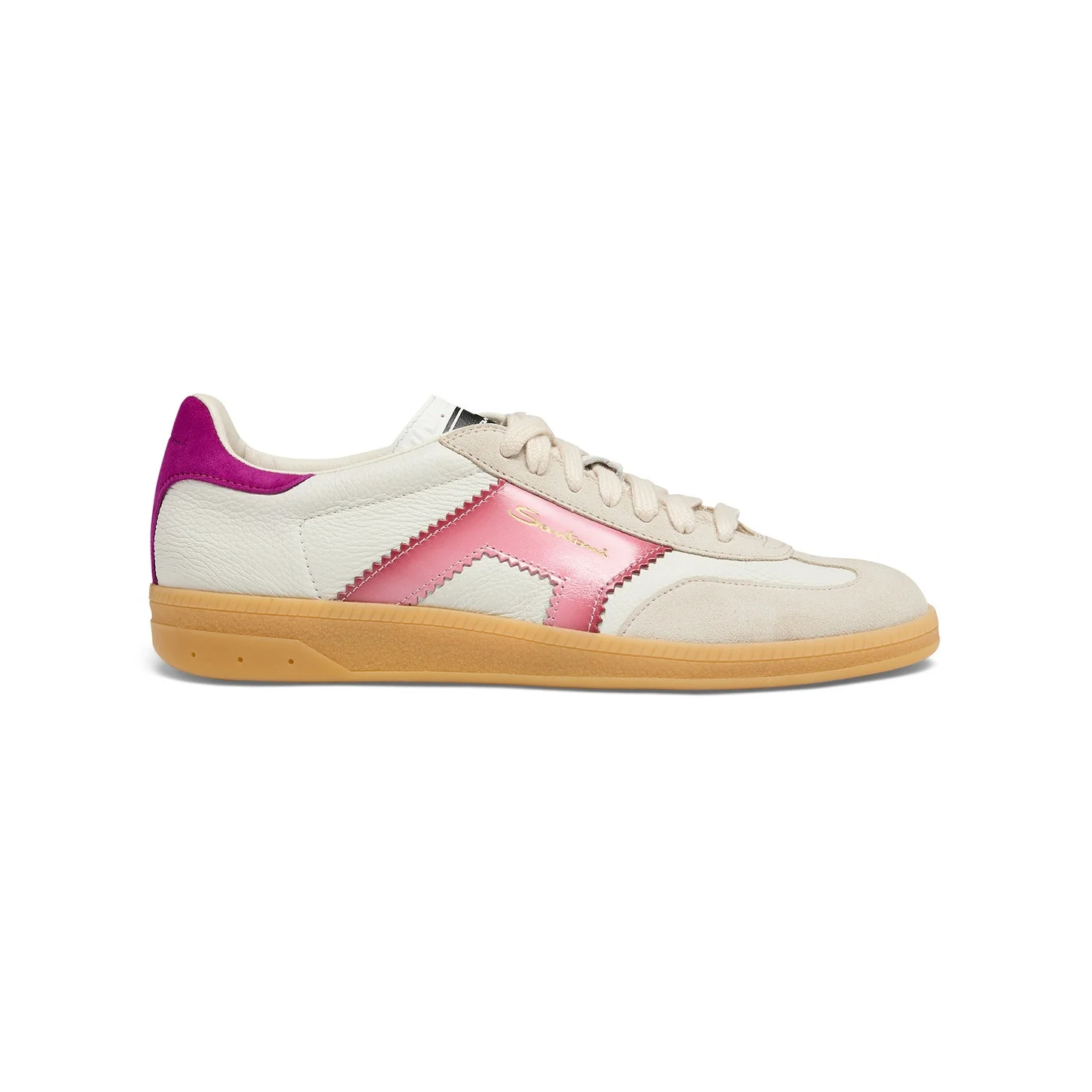 Women's white and violet leather and suede DBS Oly sneaker - 1