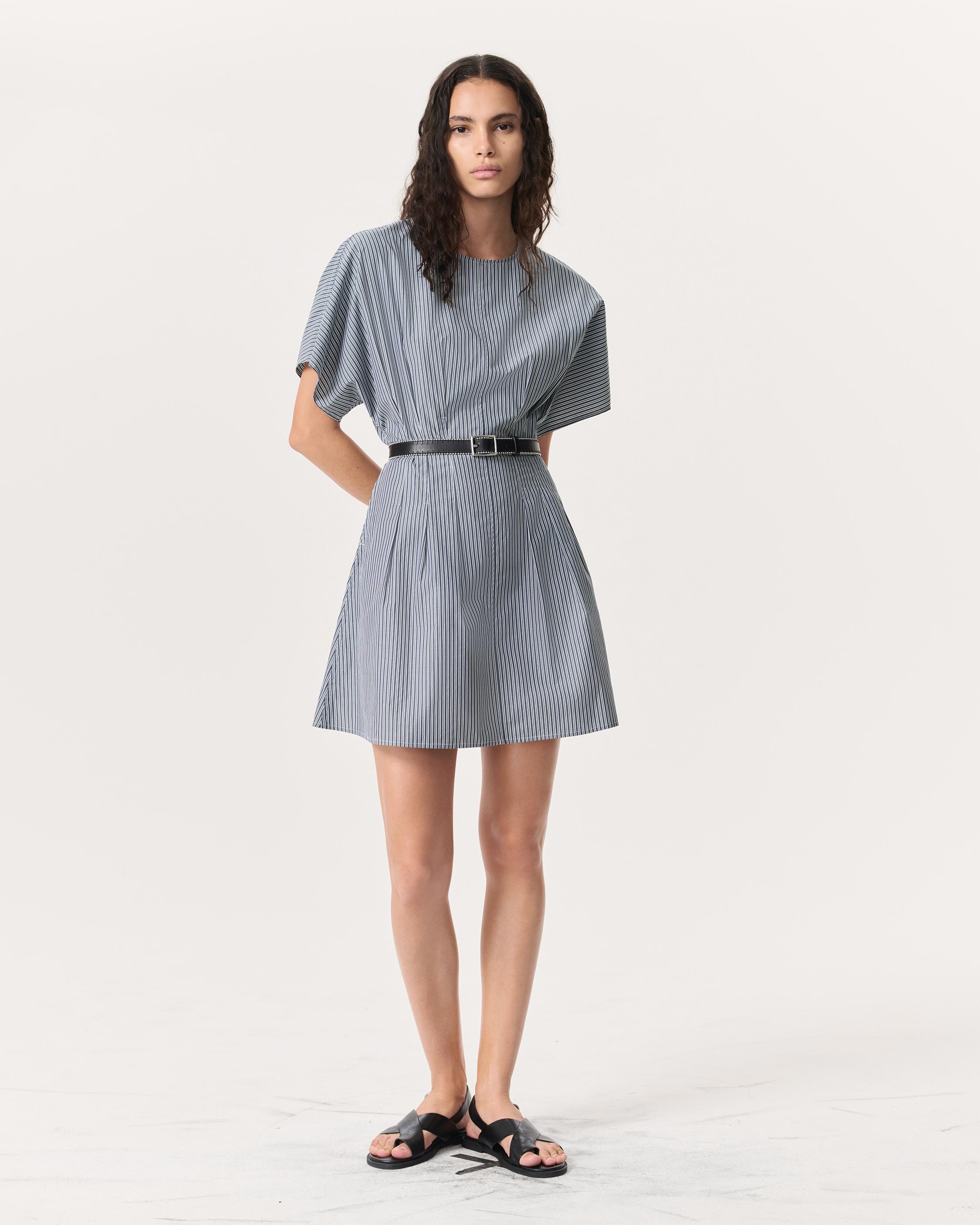 Maddie Striped Cotton Poplin Mini Dress - 4