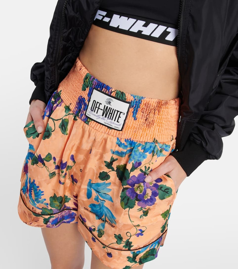 Floral jacquard pajama shorts 4