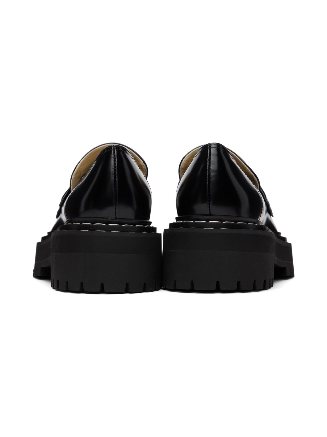 Black Lug Sole Loafers - 2