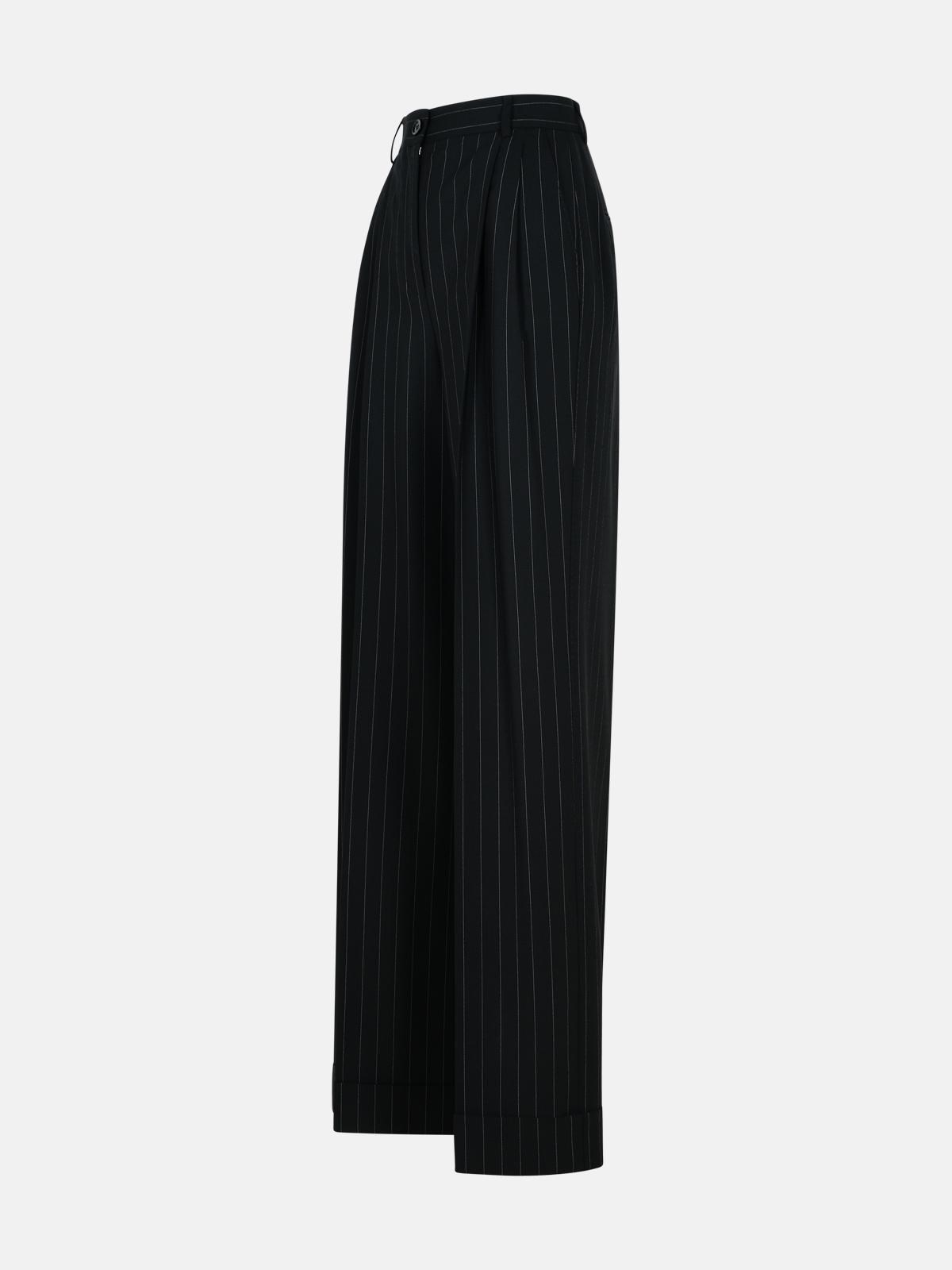 BLACK VIRGIN WOOL TROUSERS - 2