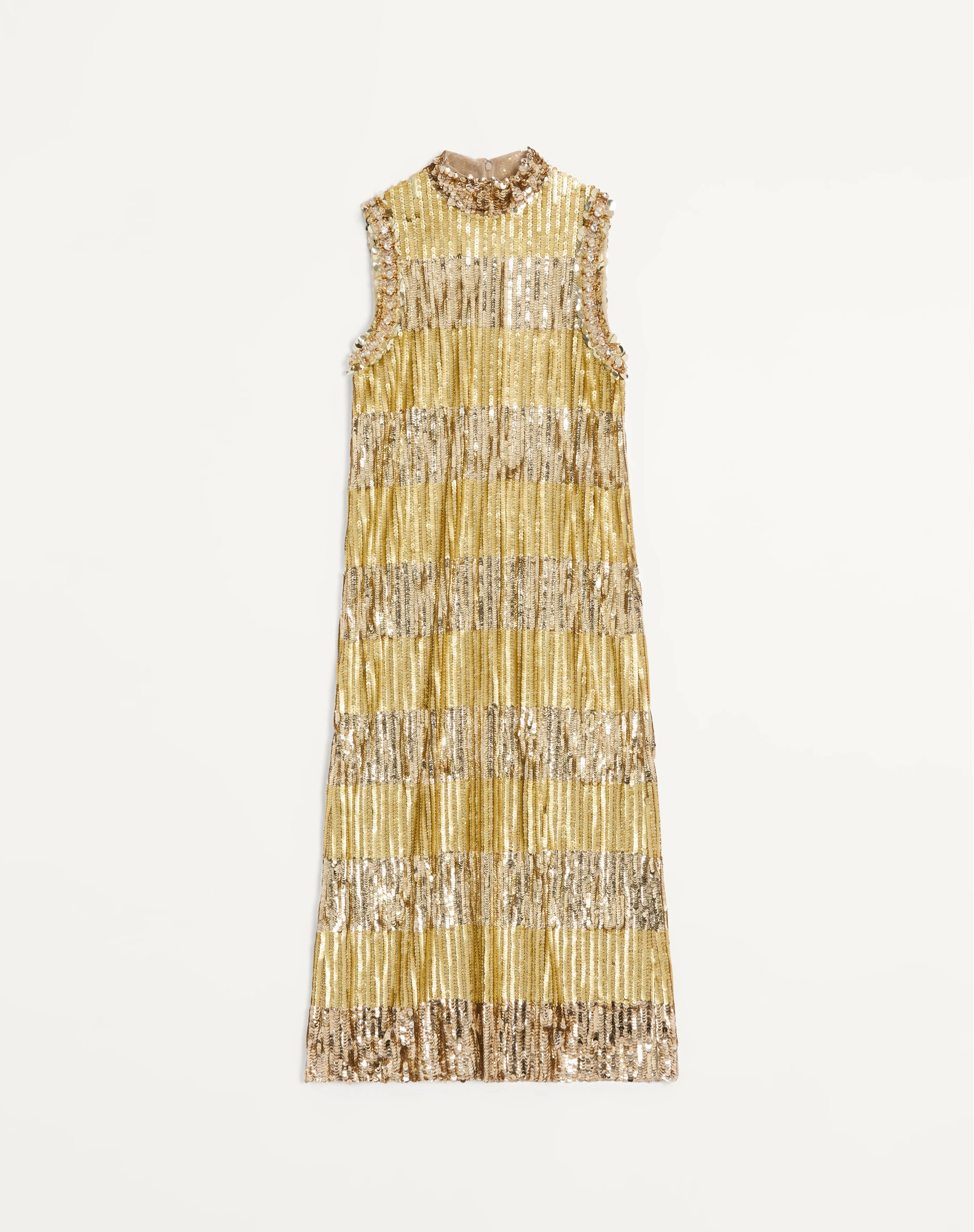 EMBROIDERED TULLE ILLUSIONE MIDI DRESS - 1