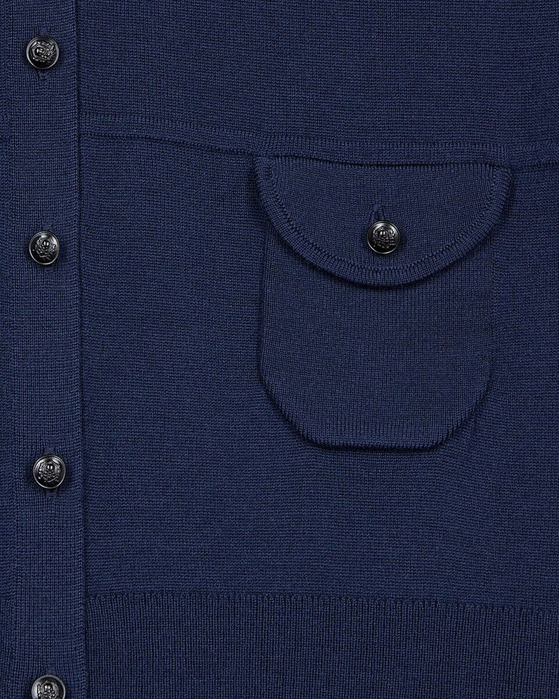 NAVY BLUE WOOL CARDIGAN 7