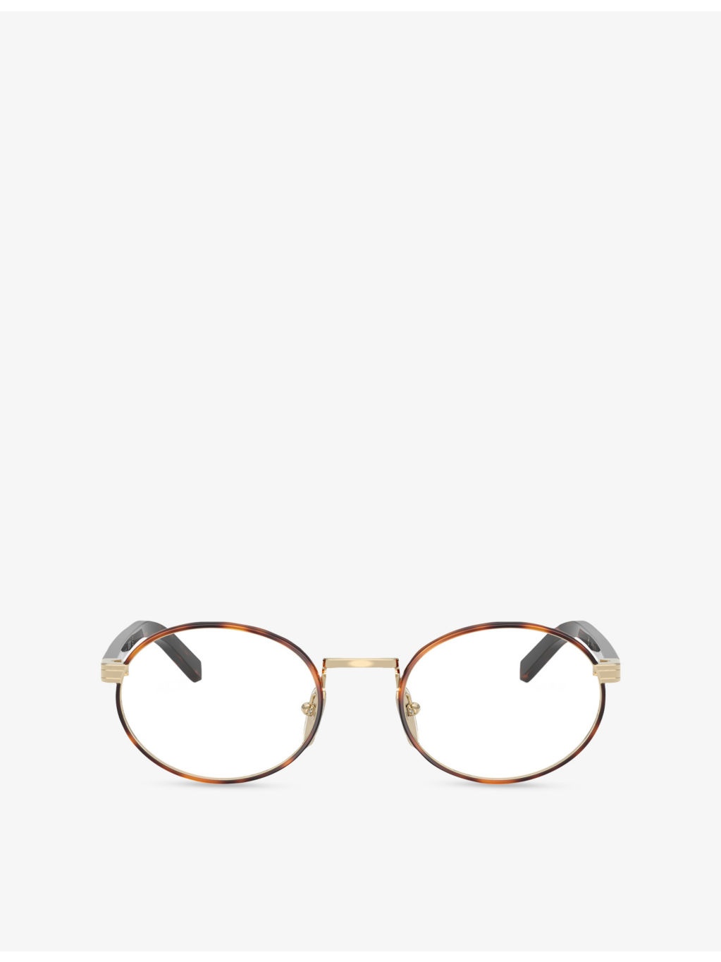 PR B55V Oval-Frame Metal Optical Glasses - 1