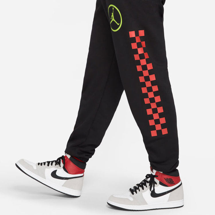 Air Jordan MENS Logo Print Casual Fleeced Sports Pants Black CV2980-010 - 4