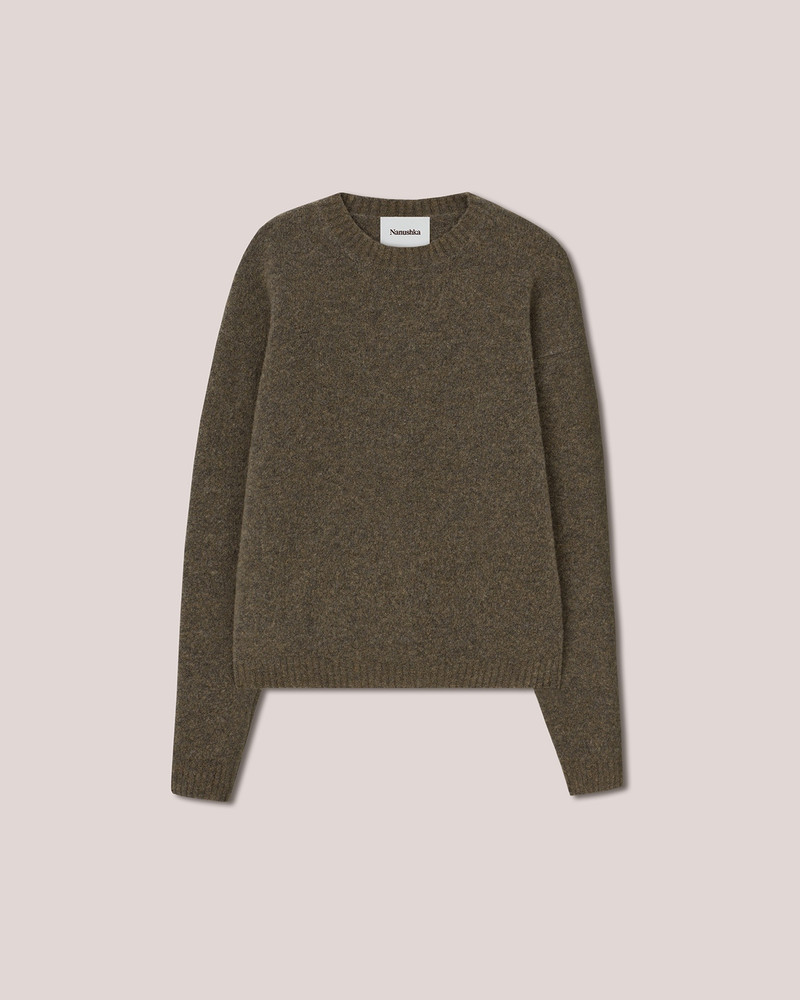 LOKI - Compact boucle crew neck sweater - Moss 4