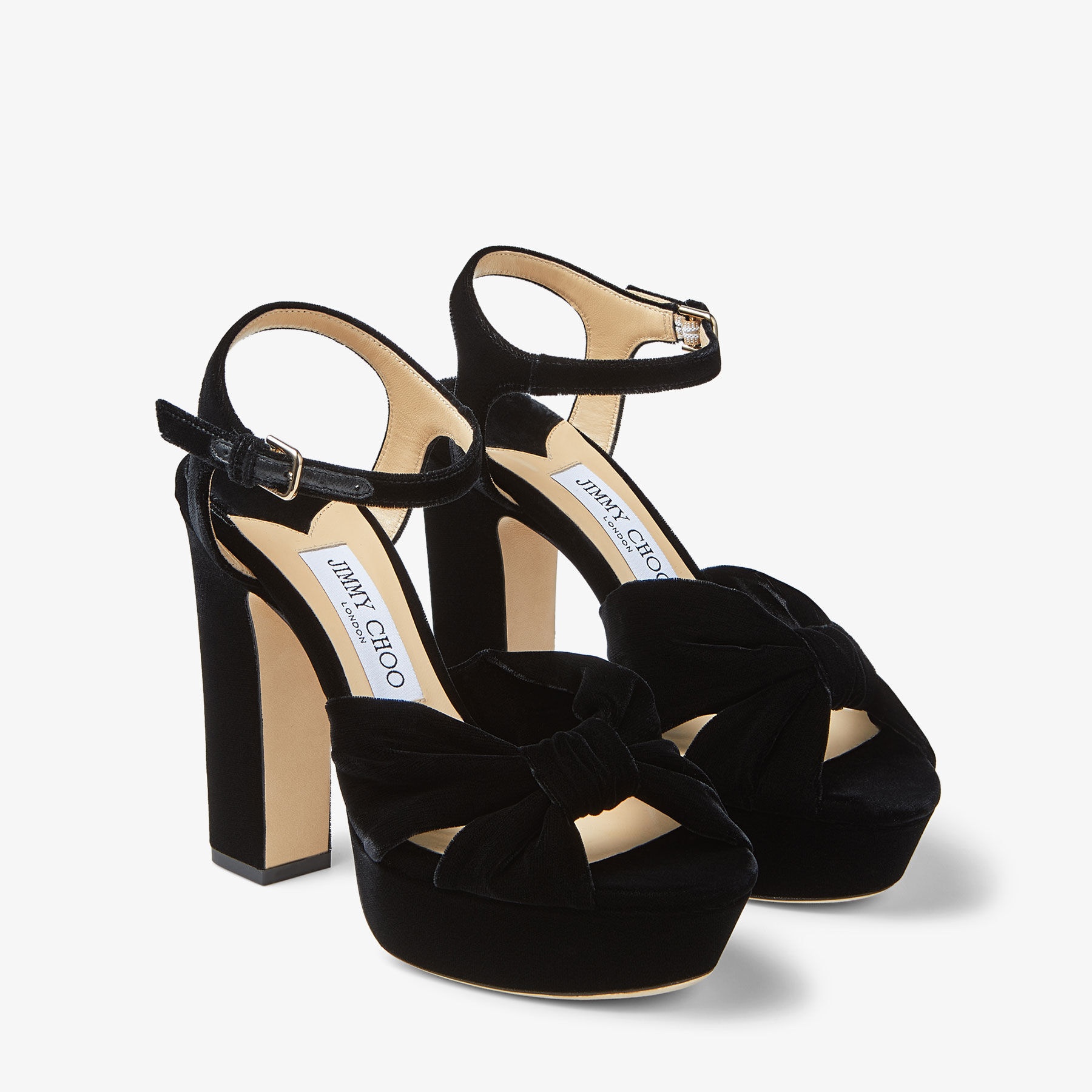 Heloise 120
Black Velvet Platform Sandals - 3