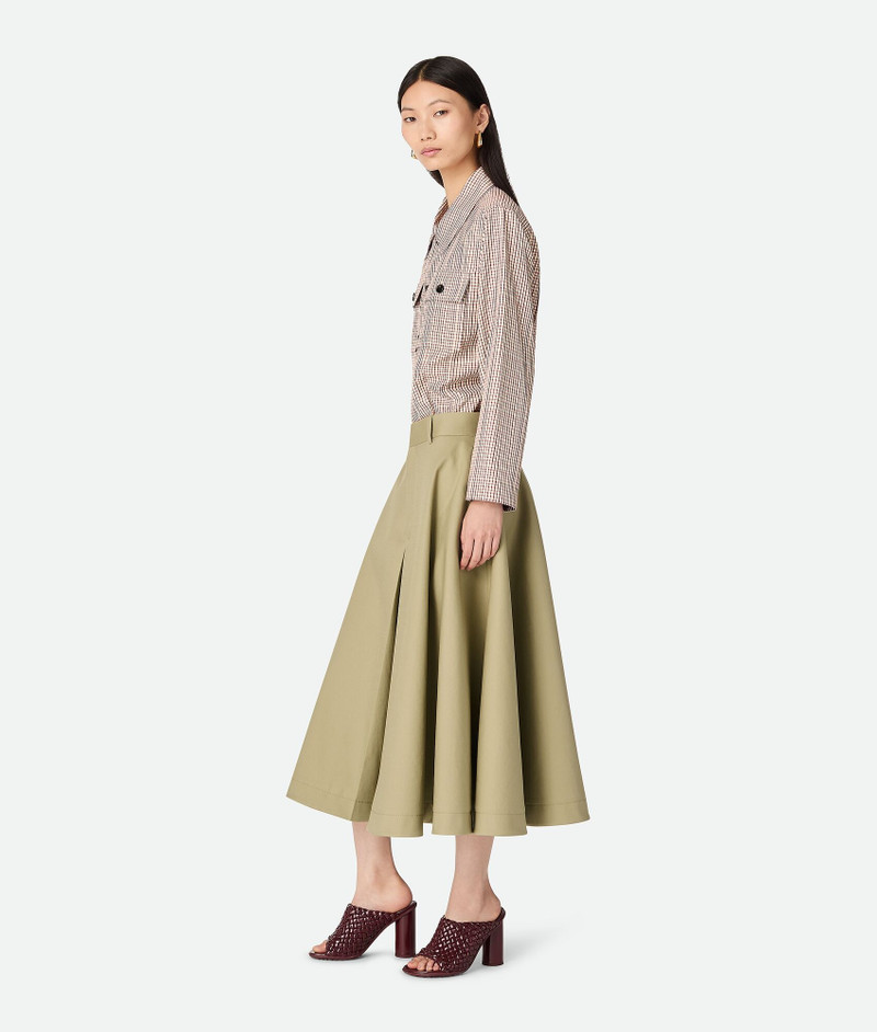 Bottega Veneta Cotton Twill A-Line Skirt outlook