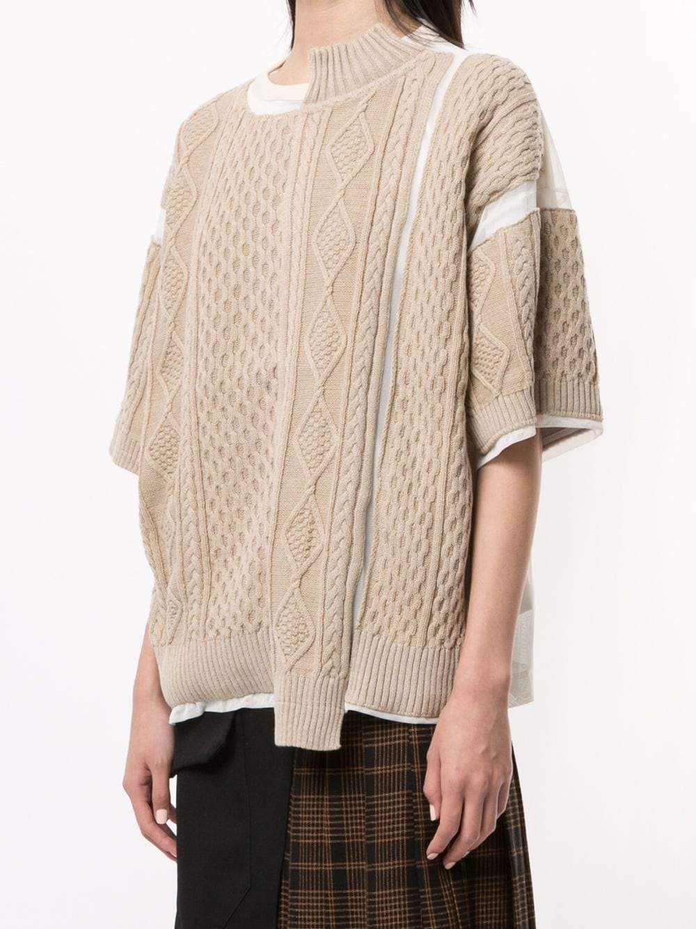 cable knit oversized top - 3