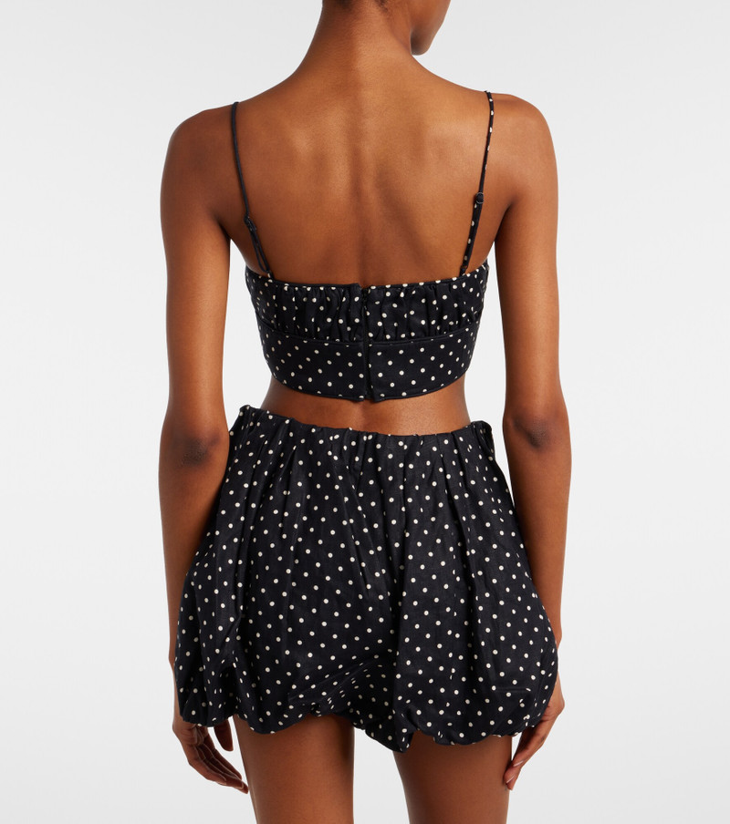 Lucia polka-dot linen crop top 4