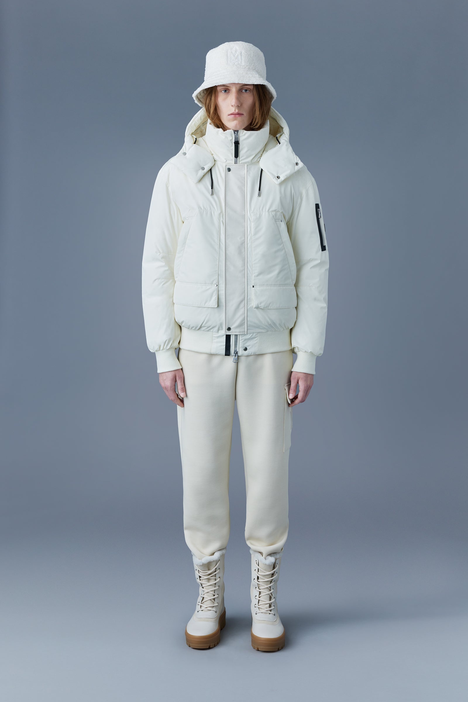 VIGGO classic down bomber jacket with removable hood - 2