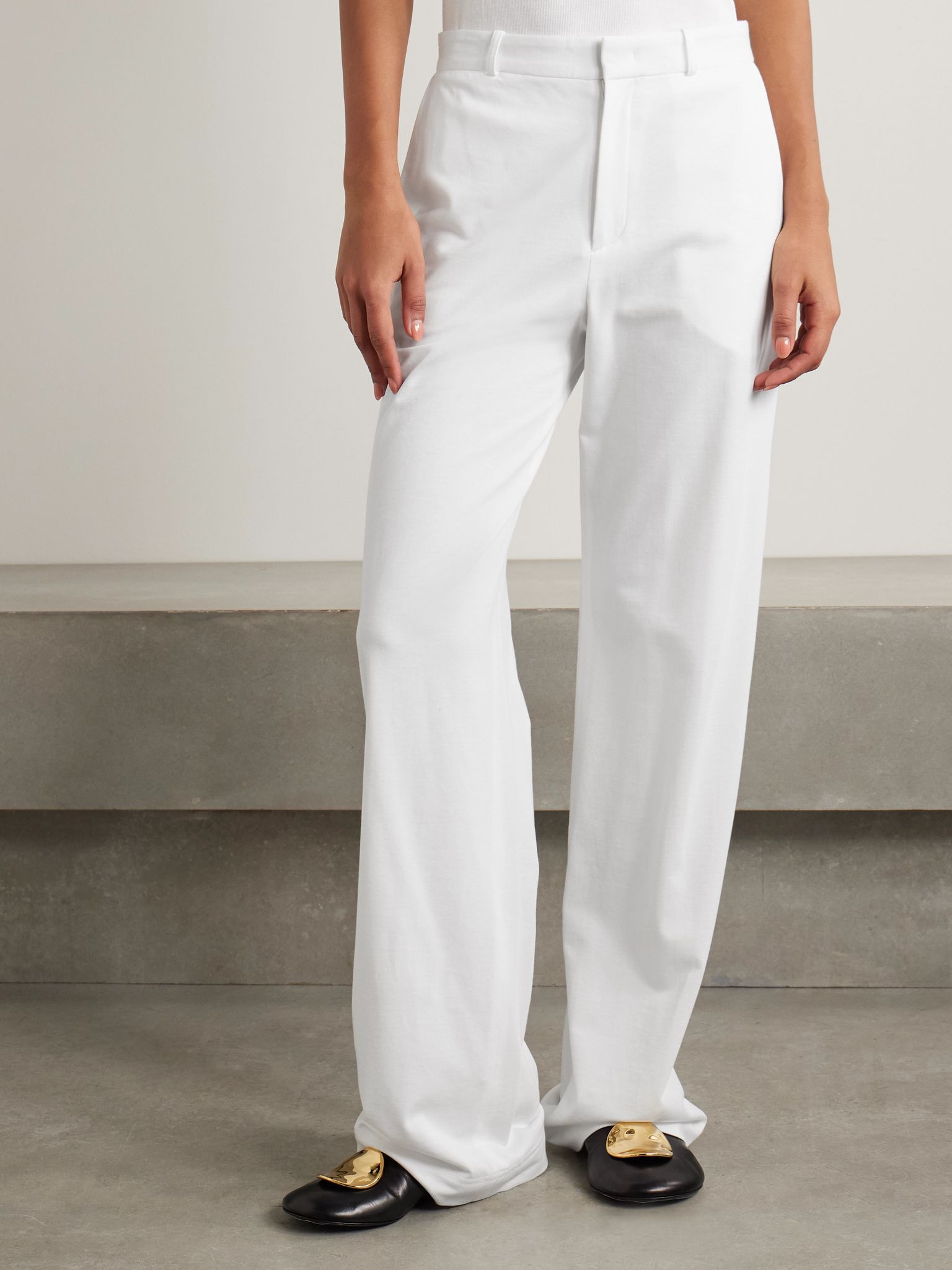 Cotton-jersey wide leg pants White - 3