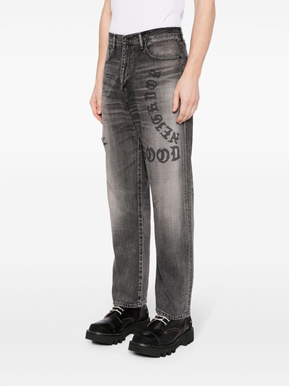 graphic-print straight-leg jeans - 3