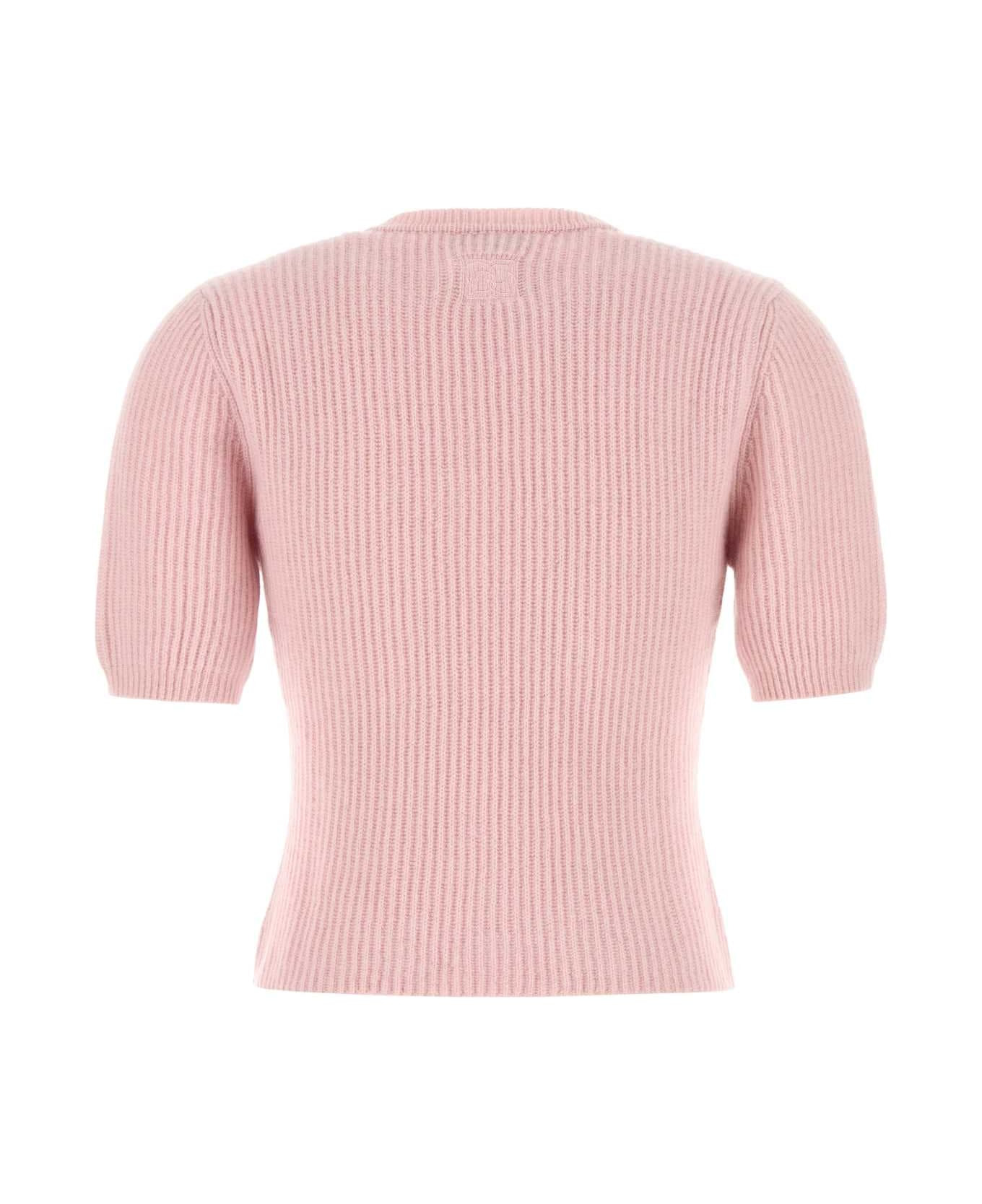 Pink Stretch Cashmere Sweater - 2