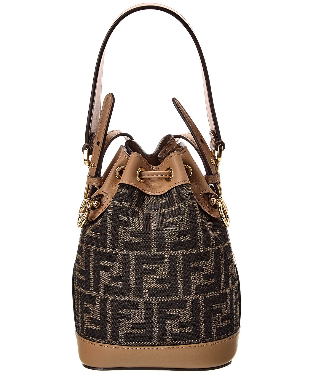 FENDI Mon Tresor Mini FF Jacquard & Leather Bucket Bag - 2