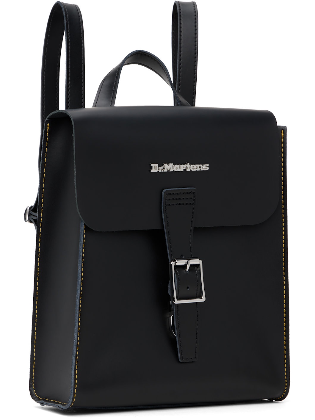 Black Leather Mini Backpack - 2