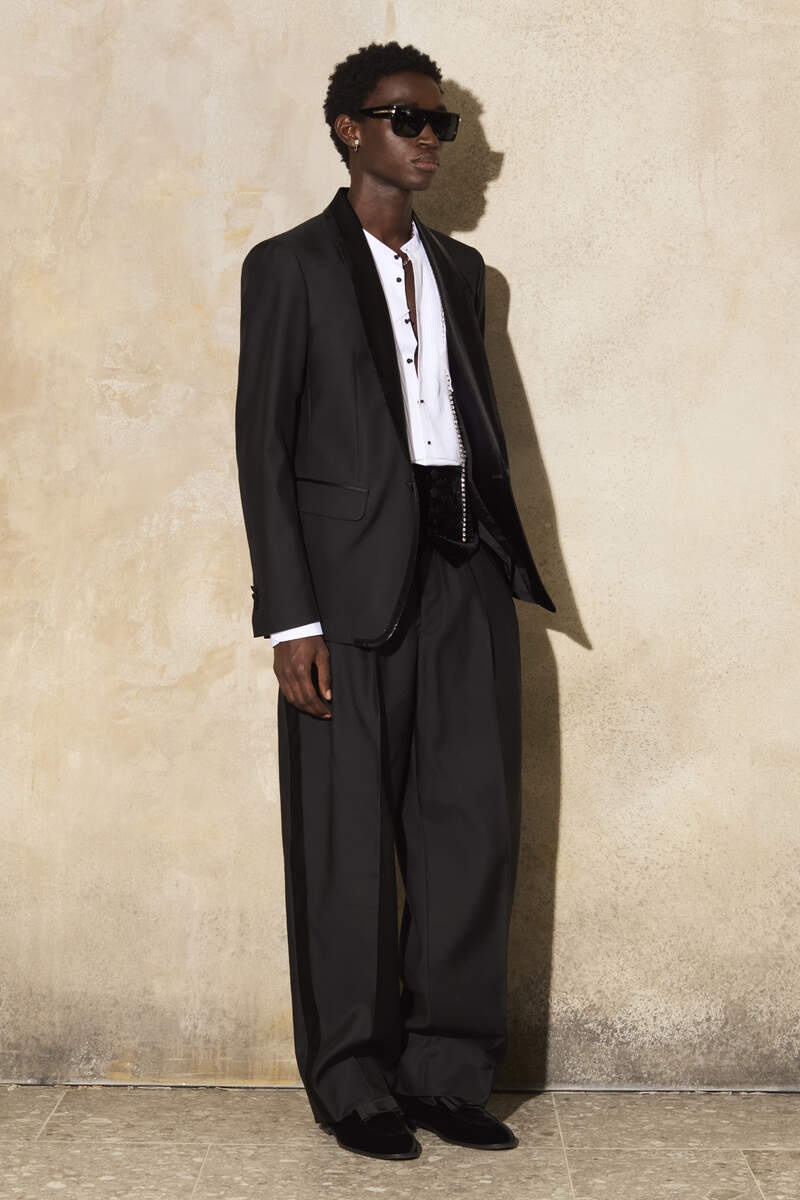 TWO PLEATS TUXEDO PANT - 6