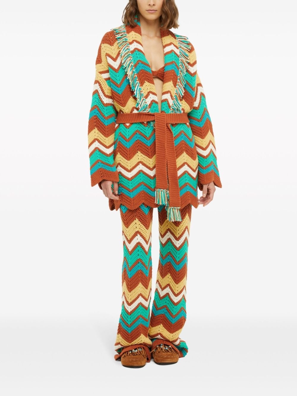 Kaleidoscopic chevron knit cardigan - 2