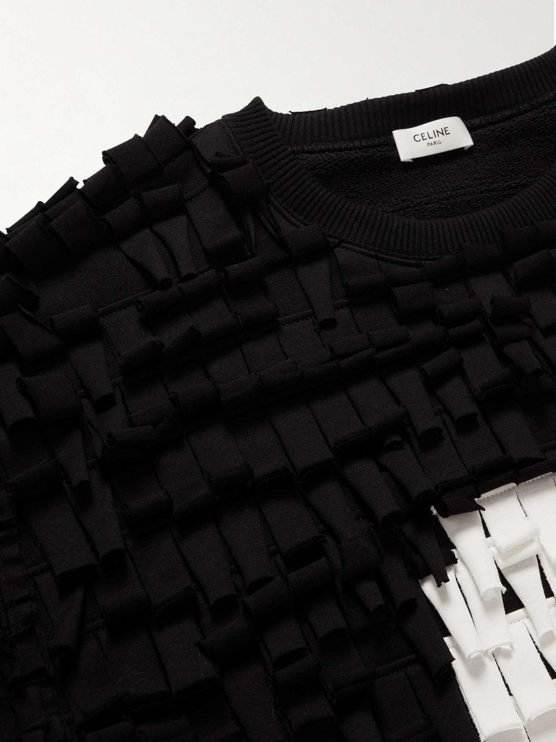 Fringed Logo-Print Cotton-Blend Sweater 6