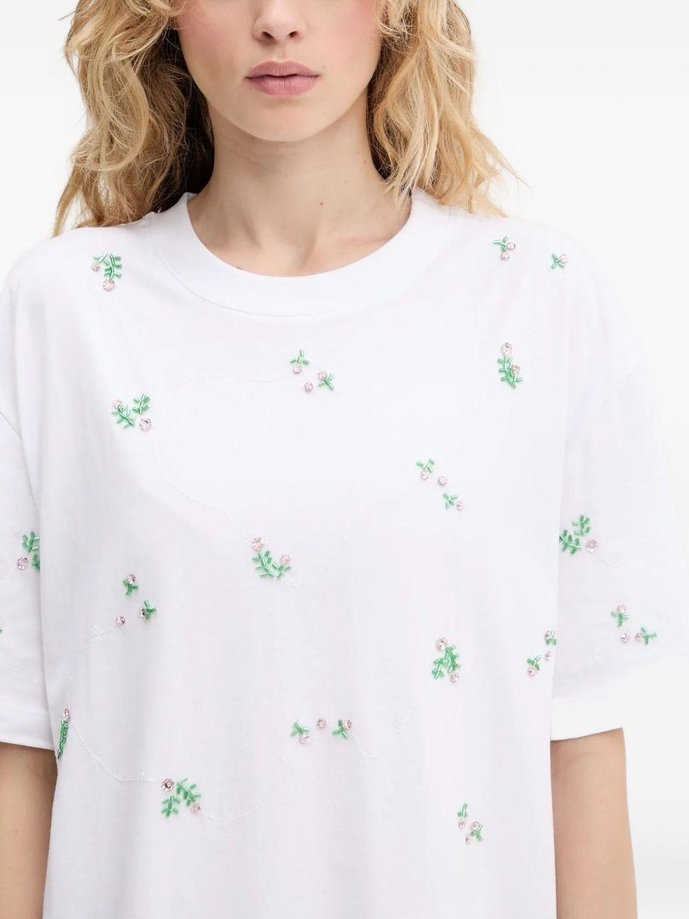 embellished floral-print T-shirt - 3