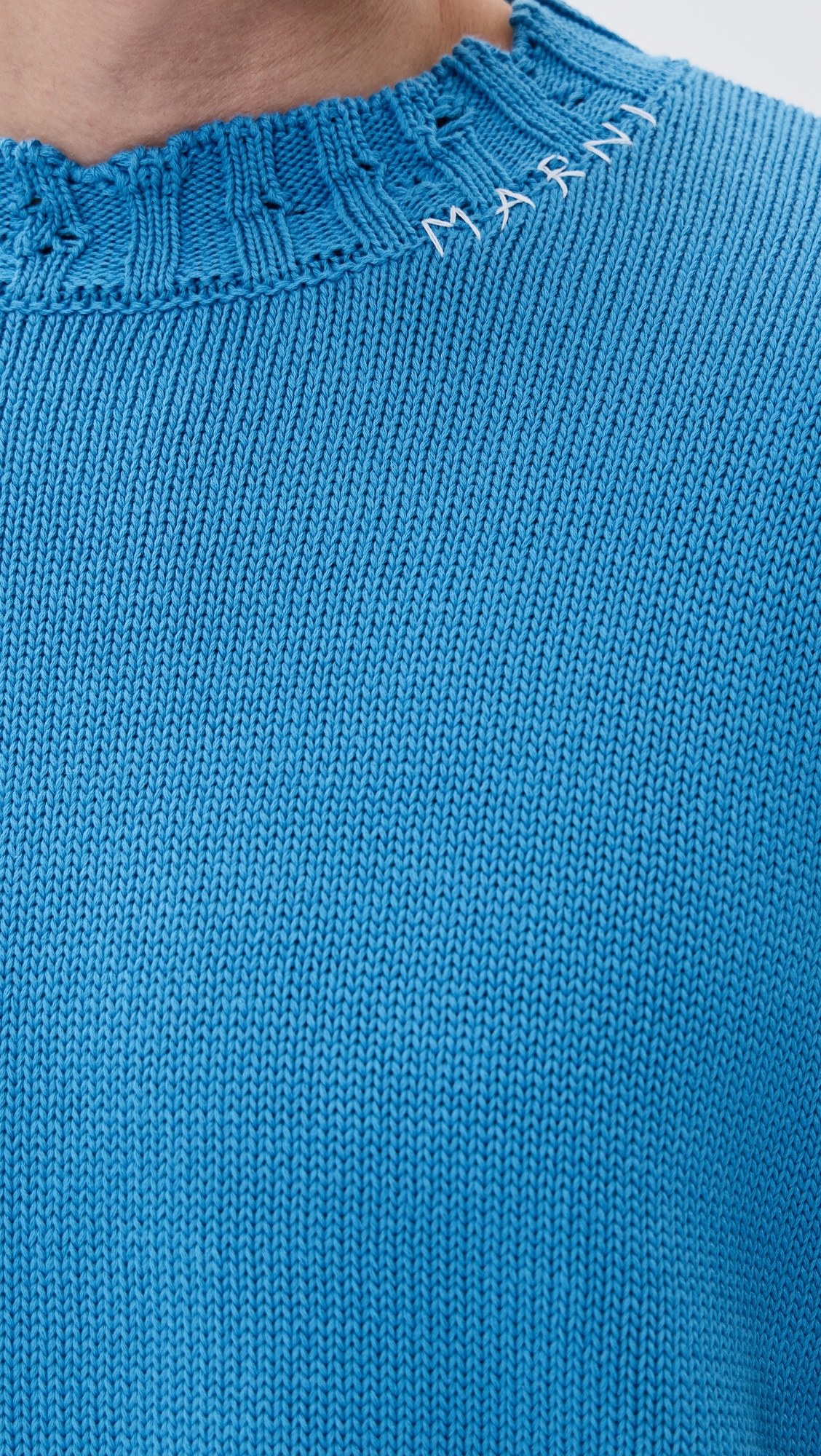 Dishevelled Cotton Crewneck Sweater - 5