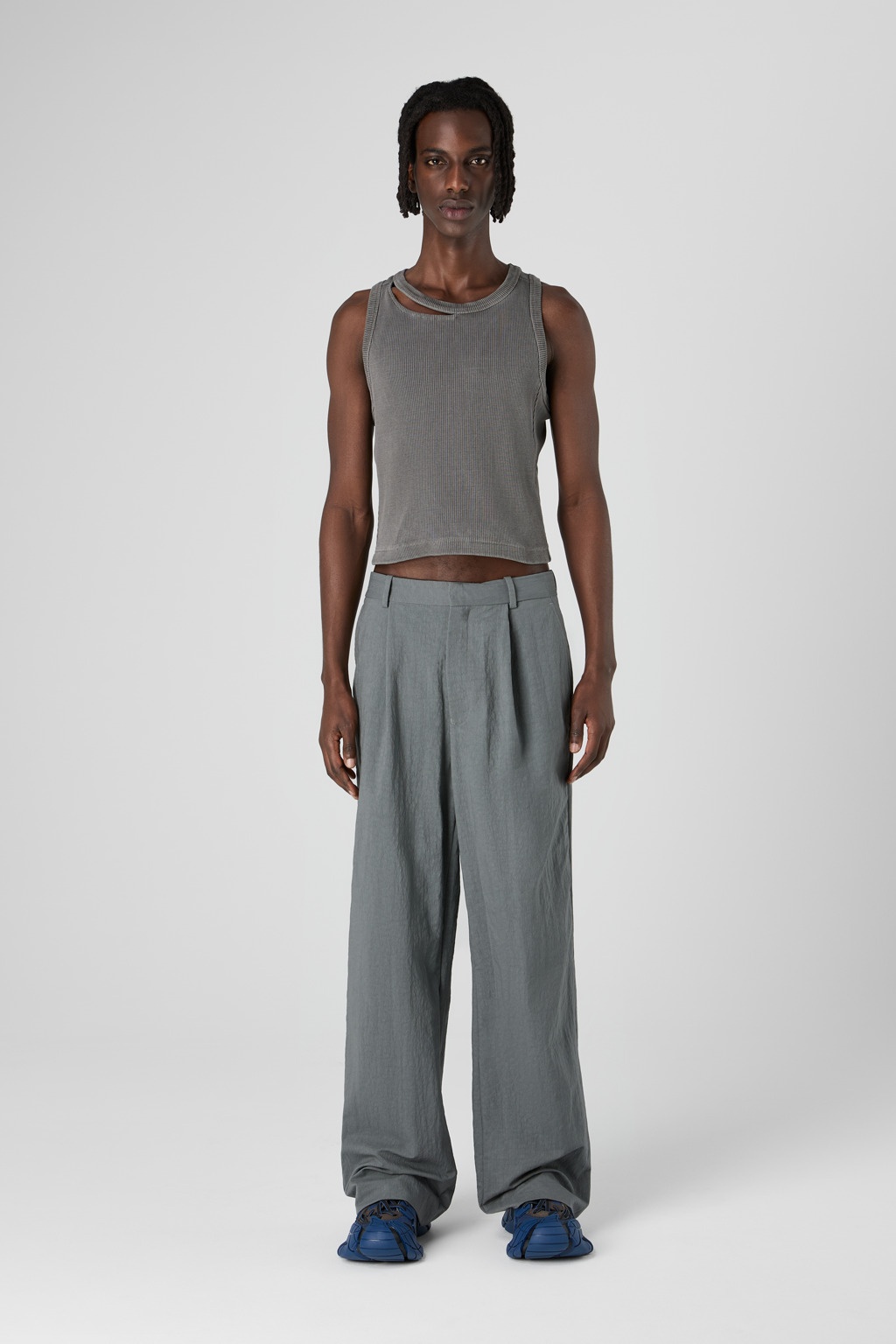 Gray Technical Suit Trousers - 2