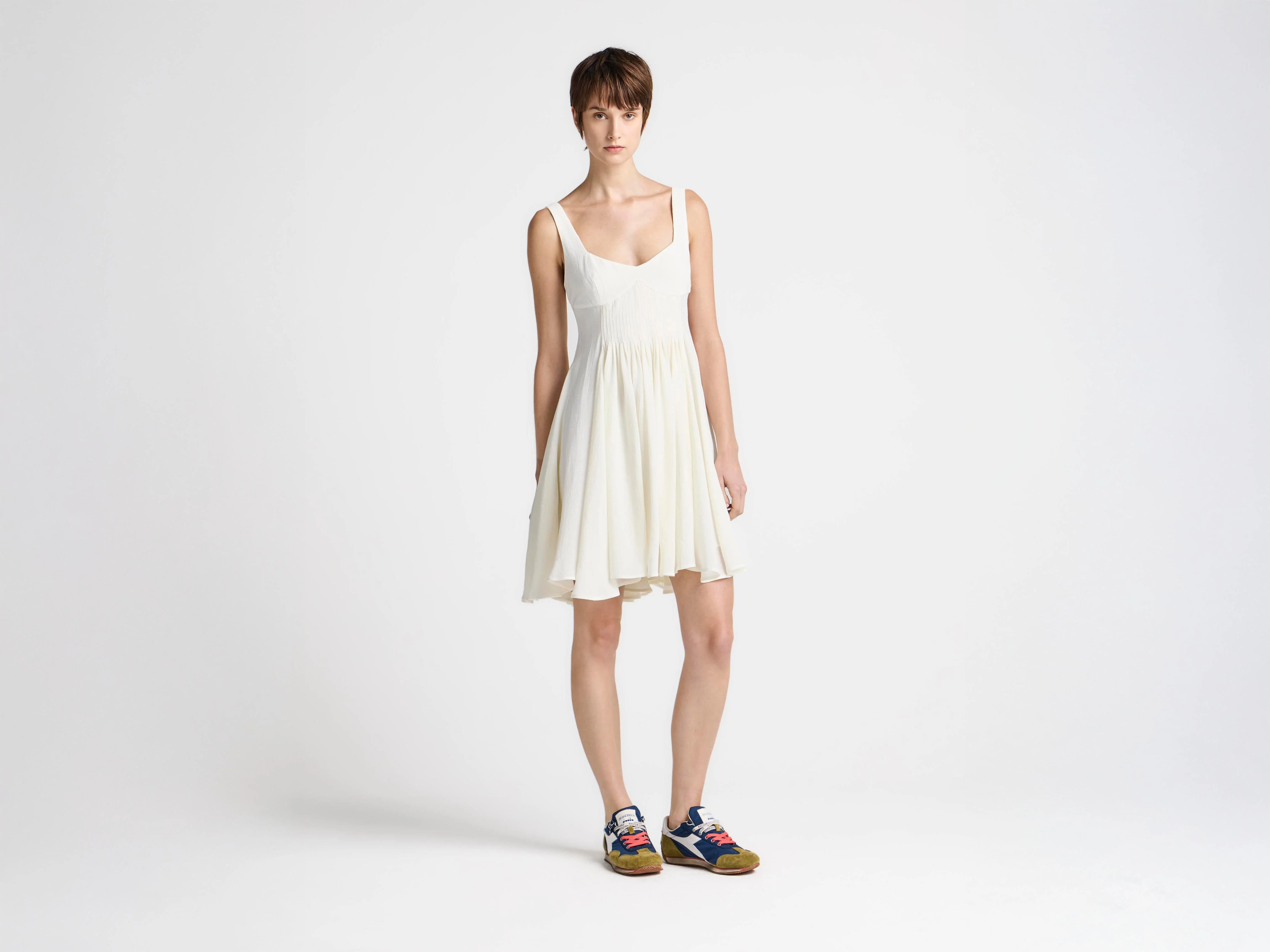 WOMENS BABYDOLL DRESS IN IVORY - 1