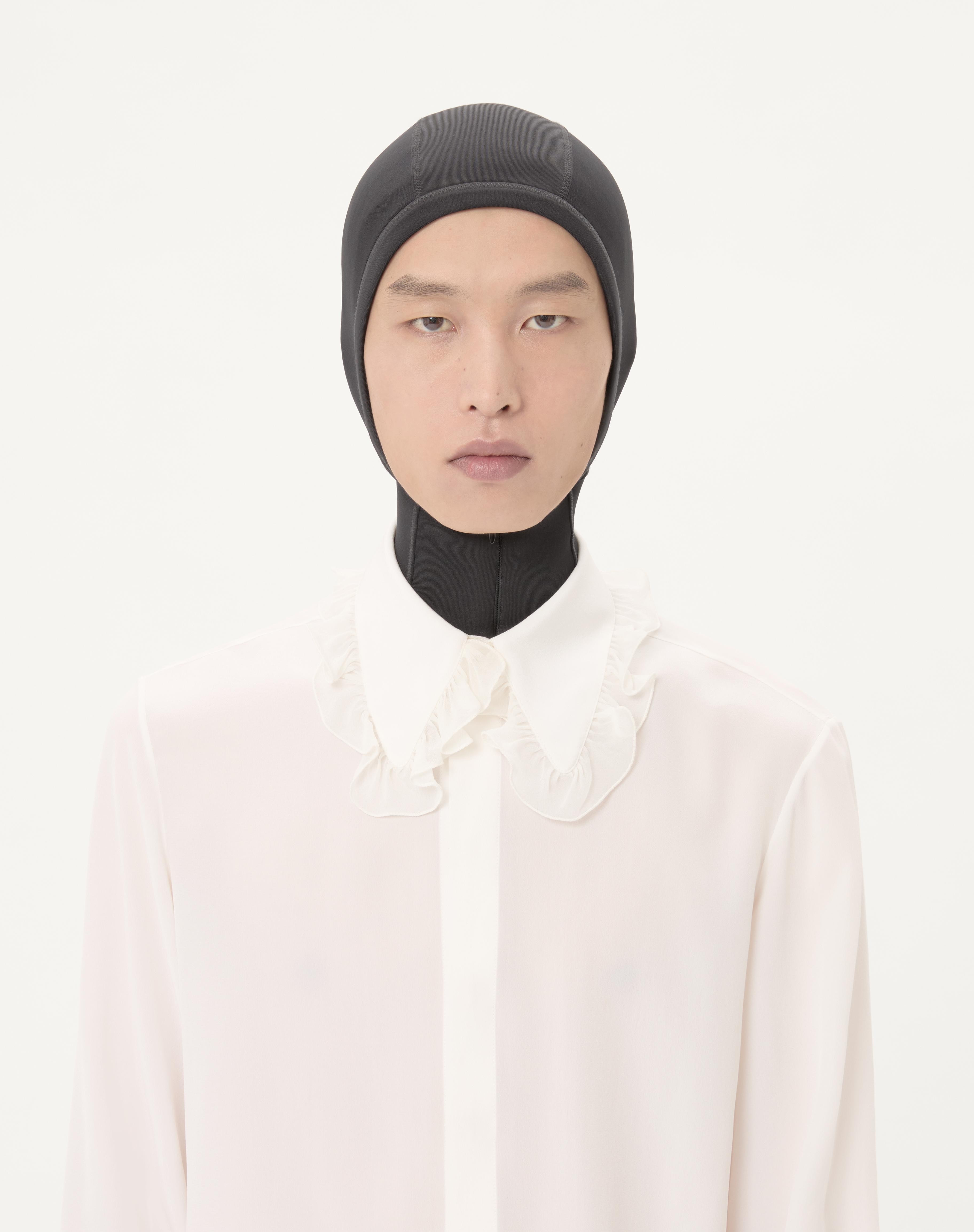 VALENTINO CREPE DE CHINE SILK SHIRT WITH RUFFLES - 4