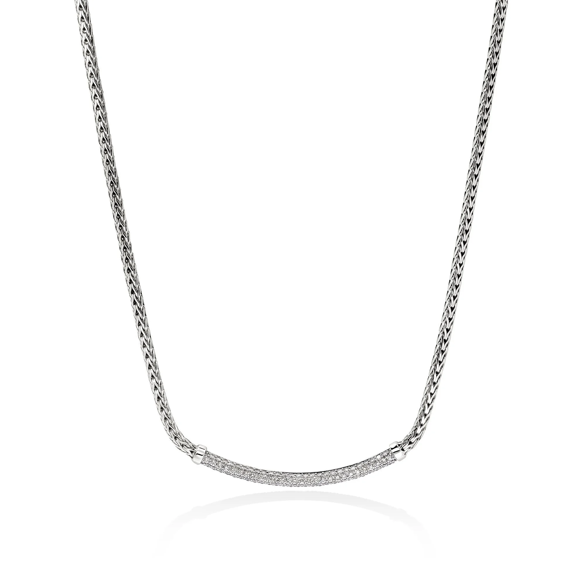 JH Essential Pavé Necklace, Sterling Silver, Diamonds, 2.5MM - 1